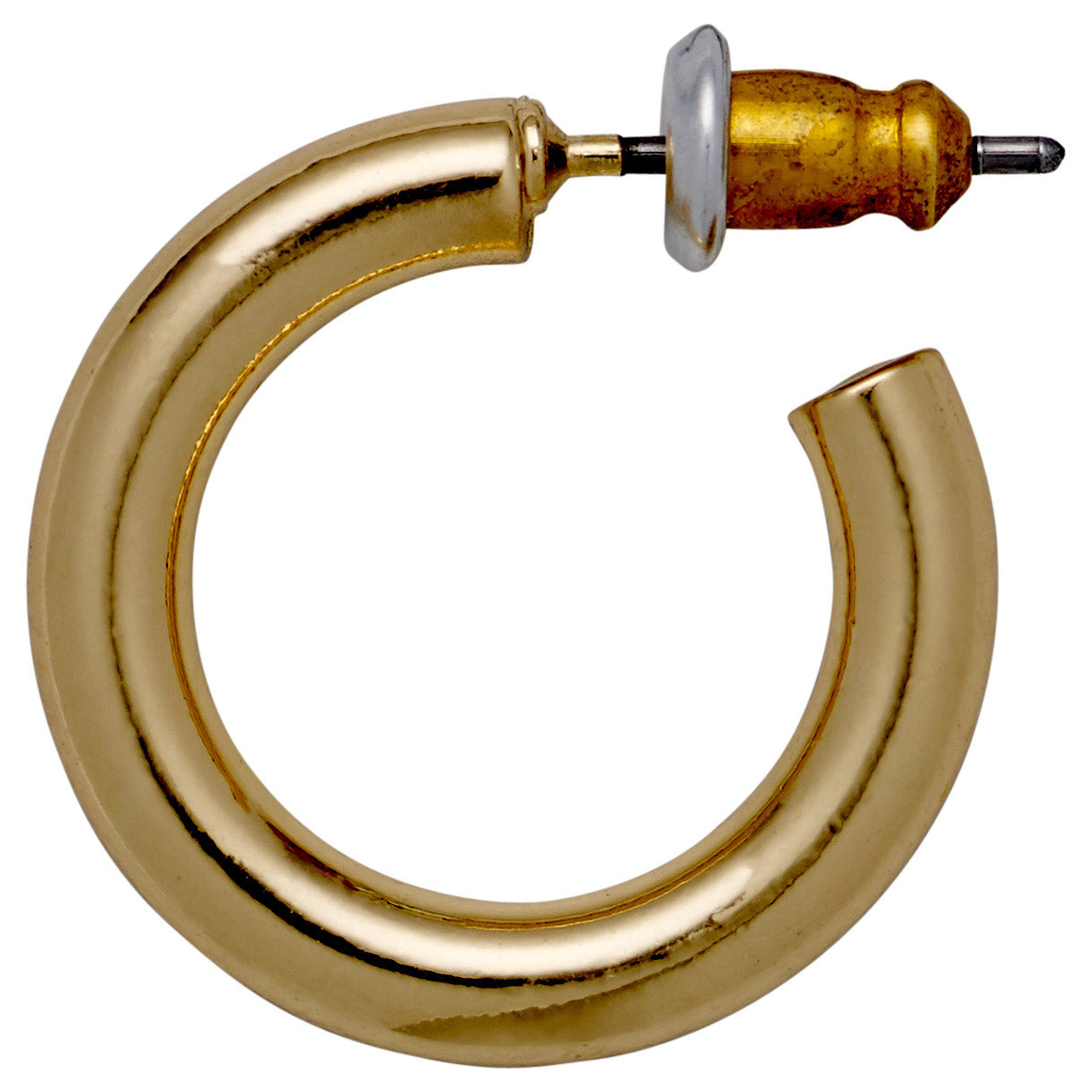 DOLAG earrings gold-plated, featuring a chunky hoop design with a smooth, shiny surface, embodying Pilgrim's blend of timeless and trendy Scandinavian craftsmanship.