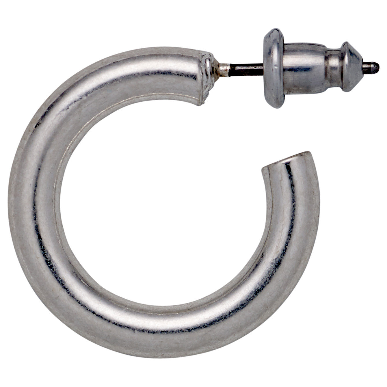 DOLAG earrings, silver-plated chunky hoops with a screw design, perfect for mixing and matching, offering a shiny, versatile style for trendsetters.