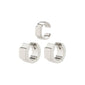 FRIENDS wide chunky hoop earrings and cuff, silver-plated