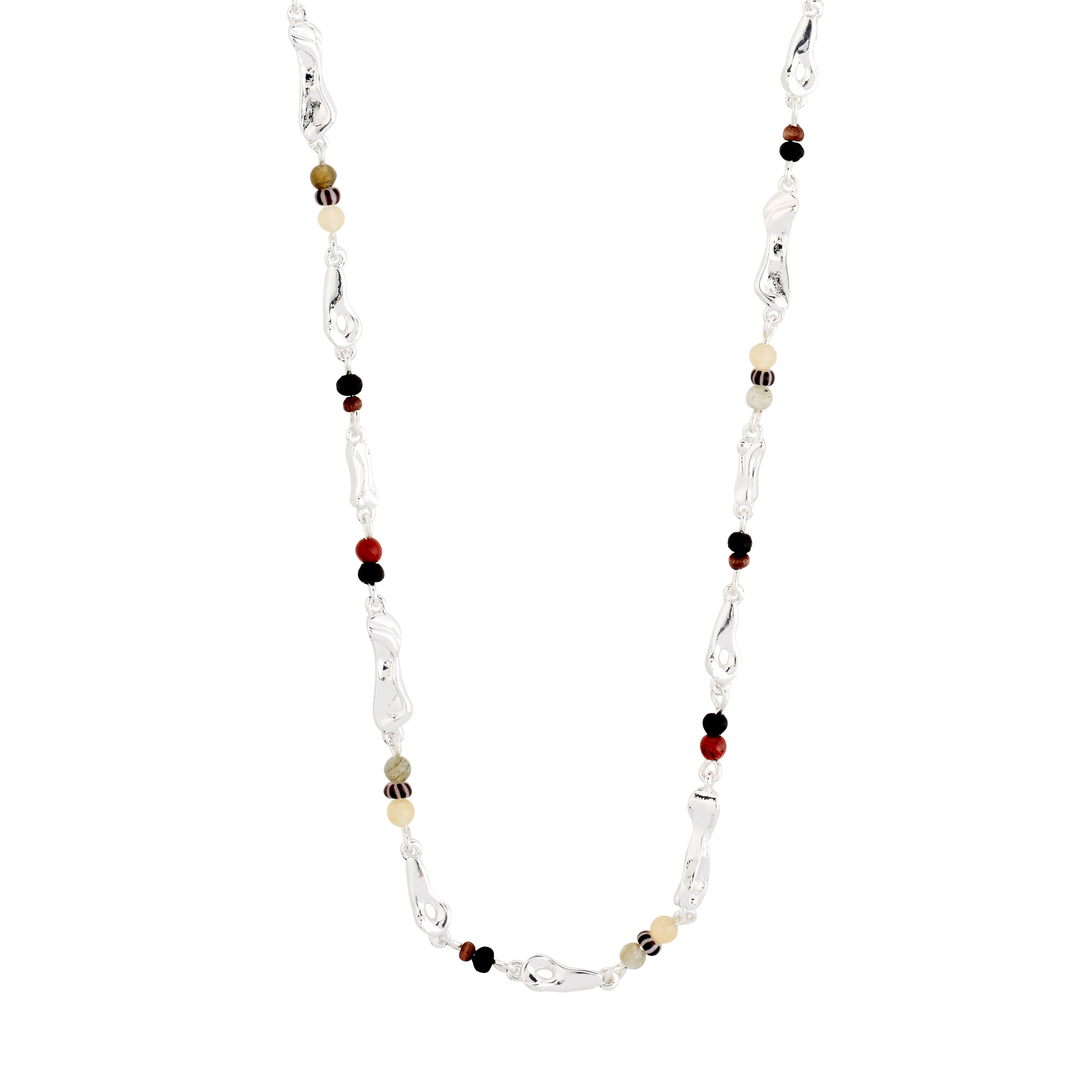 DAWN necklace, silver-plated with multicolored beads and semi-precious stones, adjustable length, perfect for summer style from Pilgrim’s IMAGINATION collection.
