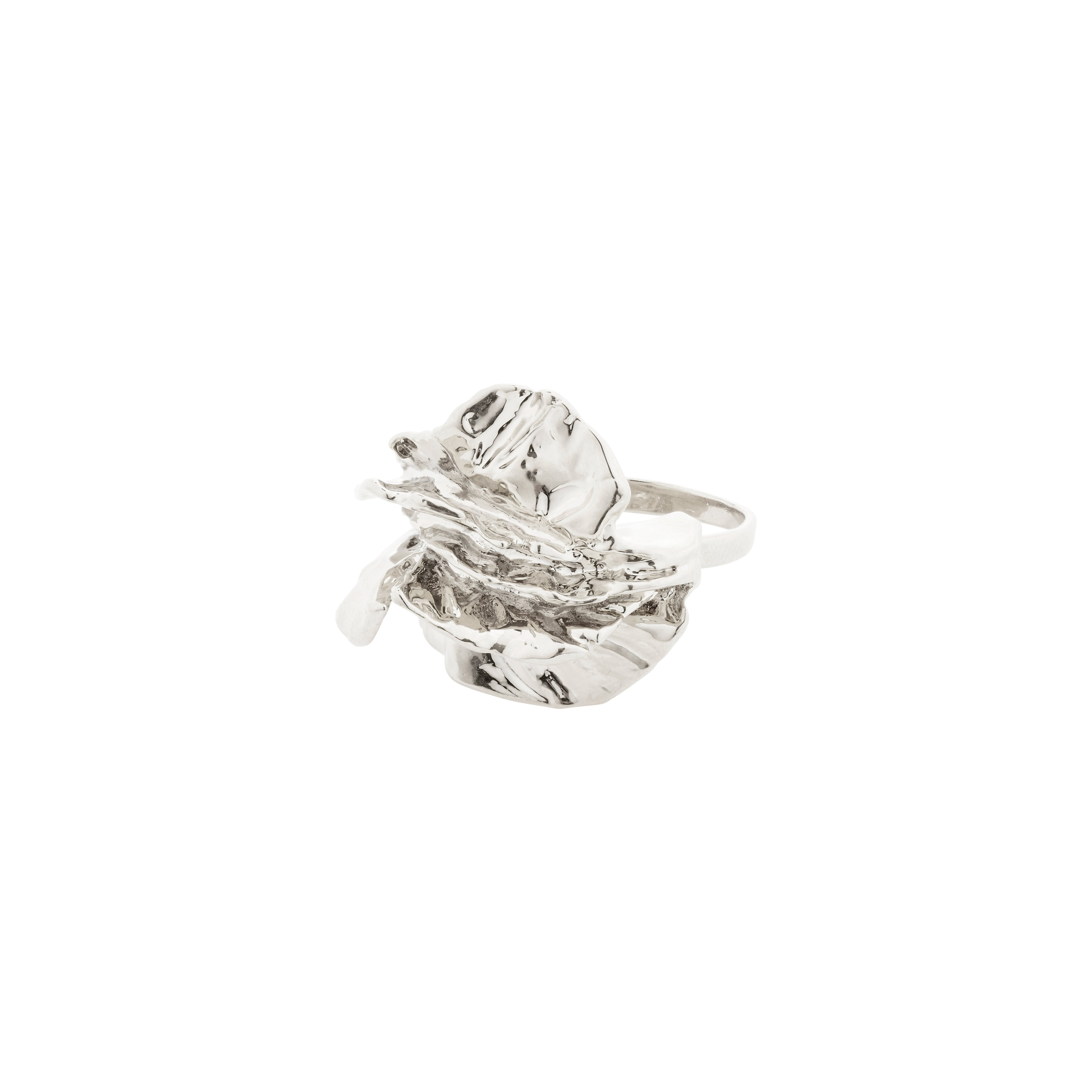 ECLIPSE ring silver-plated from Pilgrim, featuring a bold, organic design with a shiny finish, adjustable fit, crafted from recycled materials.