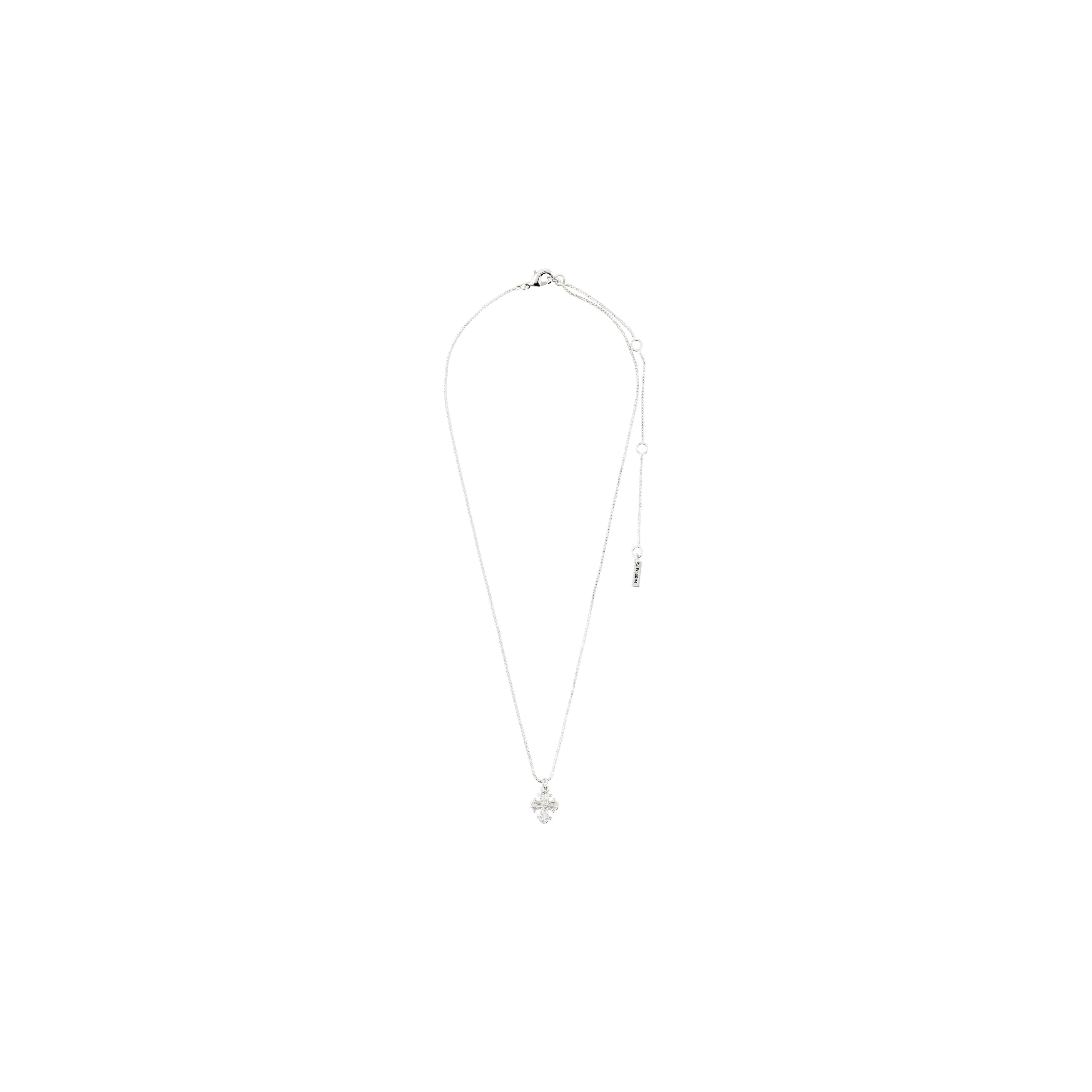 DAGMAR mini pendant necklace, silver-plated with a recycled Dagmar Cross on a fine box chain, inspired by Danish heritage.