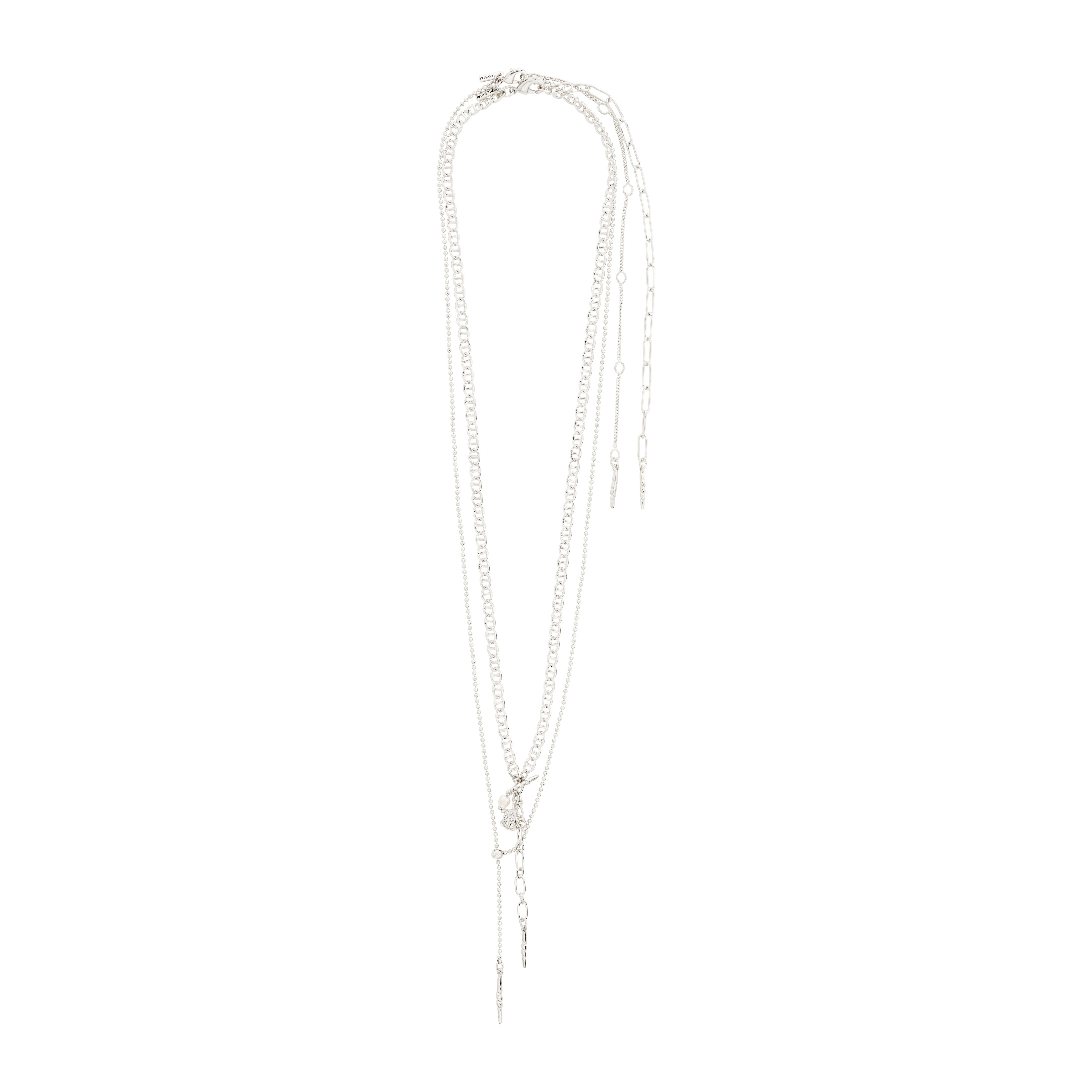 BREEZE necklace 2-in-1 set silver-plated features a micro turtle charm and freshwater pearl pendant, capturing a bohemian luxe style perfect for summer outfits.