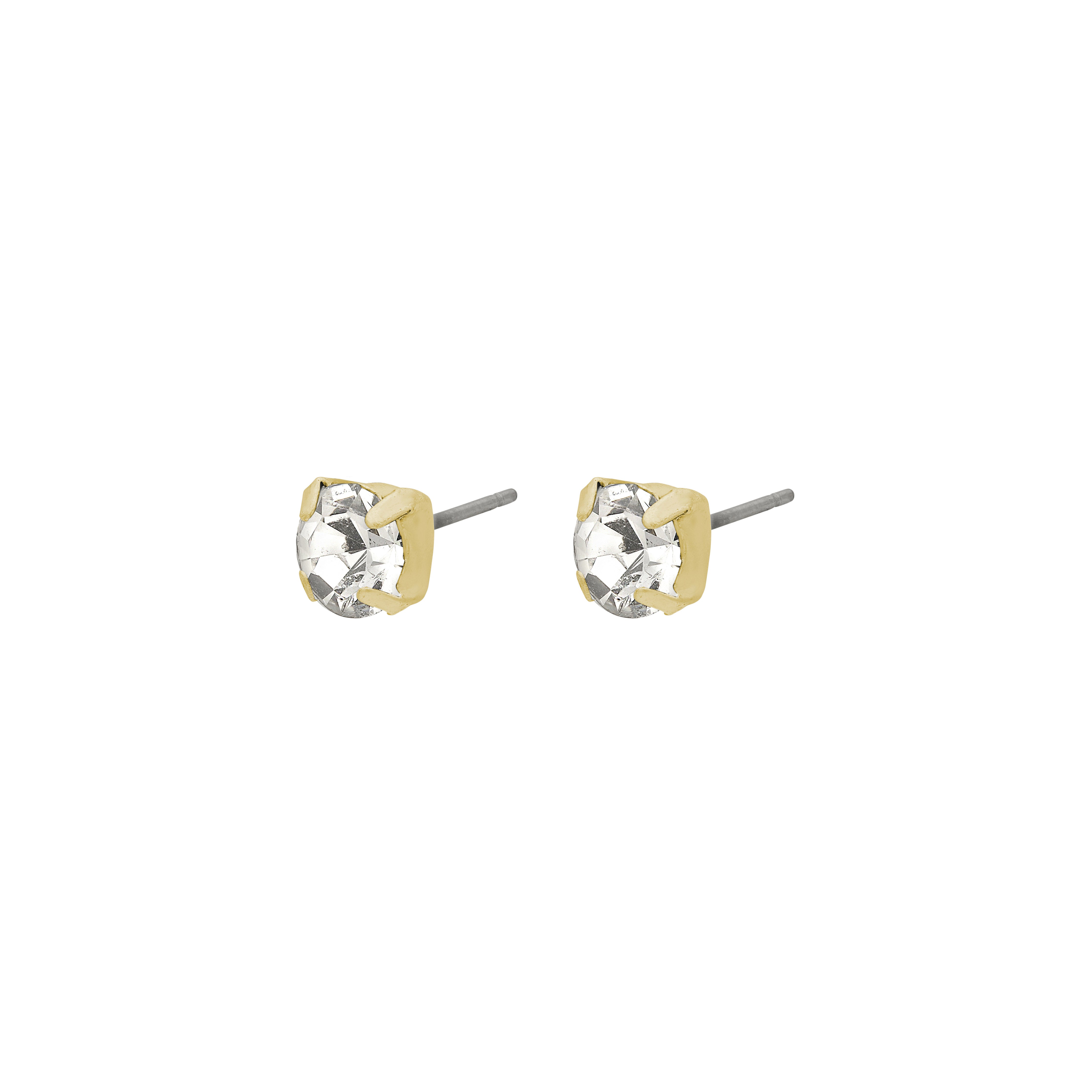 ORIGINAL crystal earstuds gold-plated, featuring sparkling Preciosa crystals in a gold setting, embodying Pilgrim's blend of timeless elegance and contemporary style.