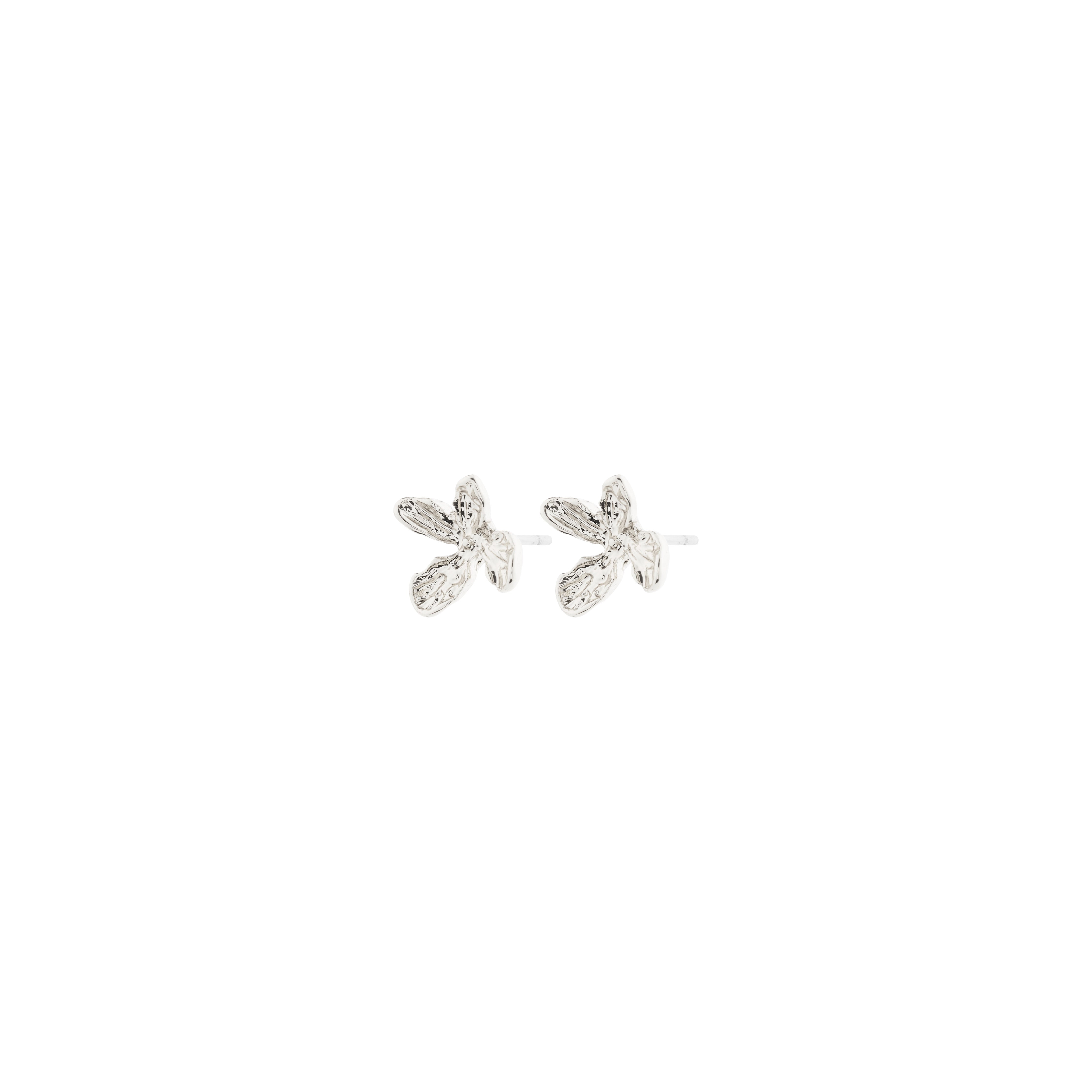 AGLAIA earrings silver-plated, featuring delicate, nature-inspired floral studs by Pilgrim, crafted from 99% recycled material for a stylish, eco-conscious look.