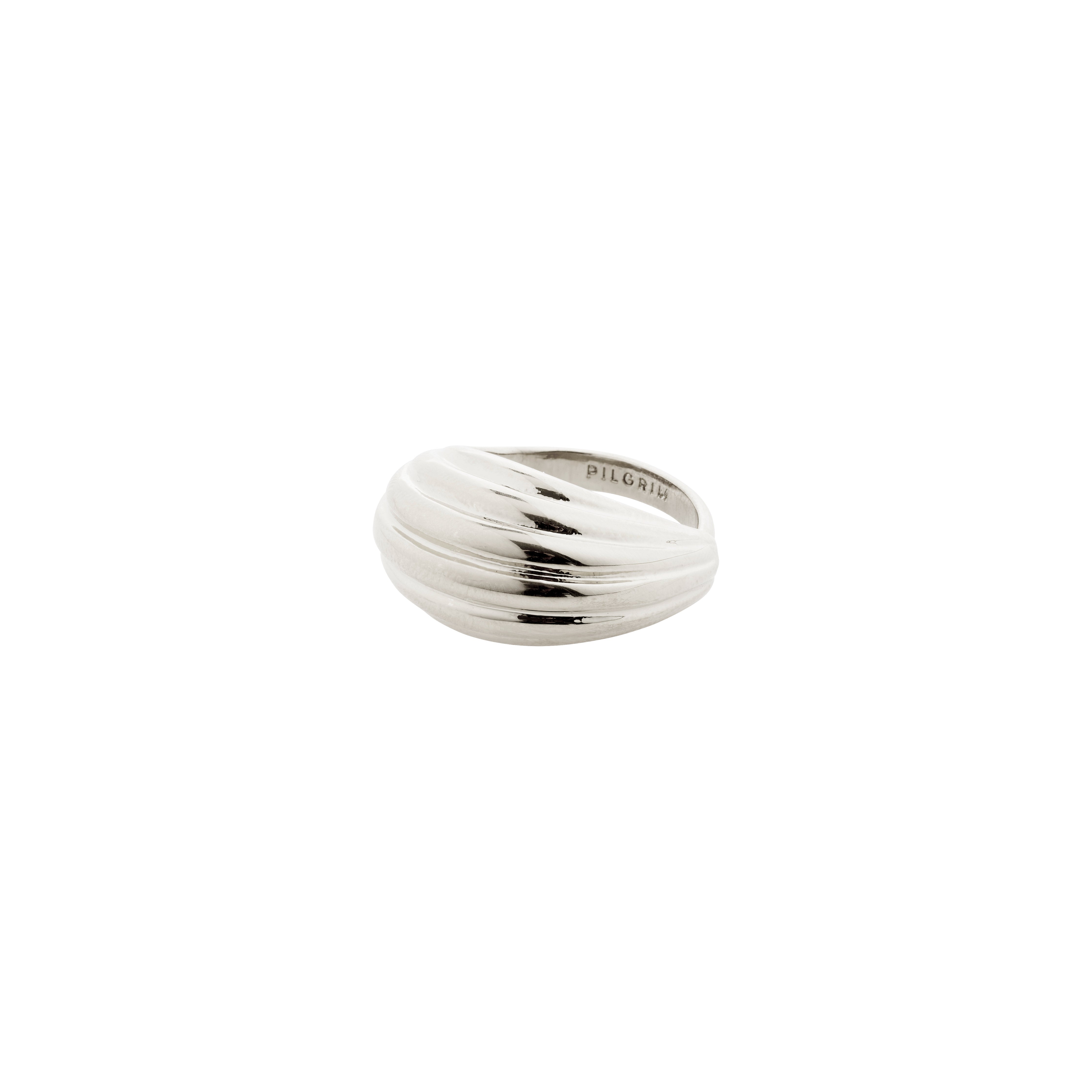 ASLE ring silver-plated with a chunky, wavy design, embodying a minimalist aesthetic and crafted from recycled materials, perfect for trendy, eco-conscious style seekers.