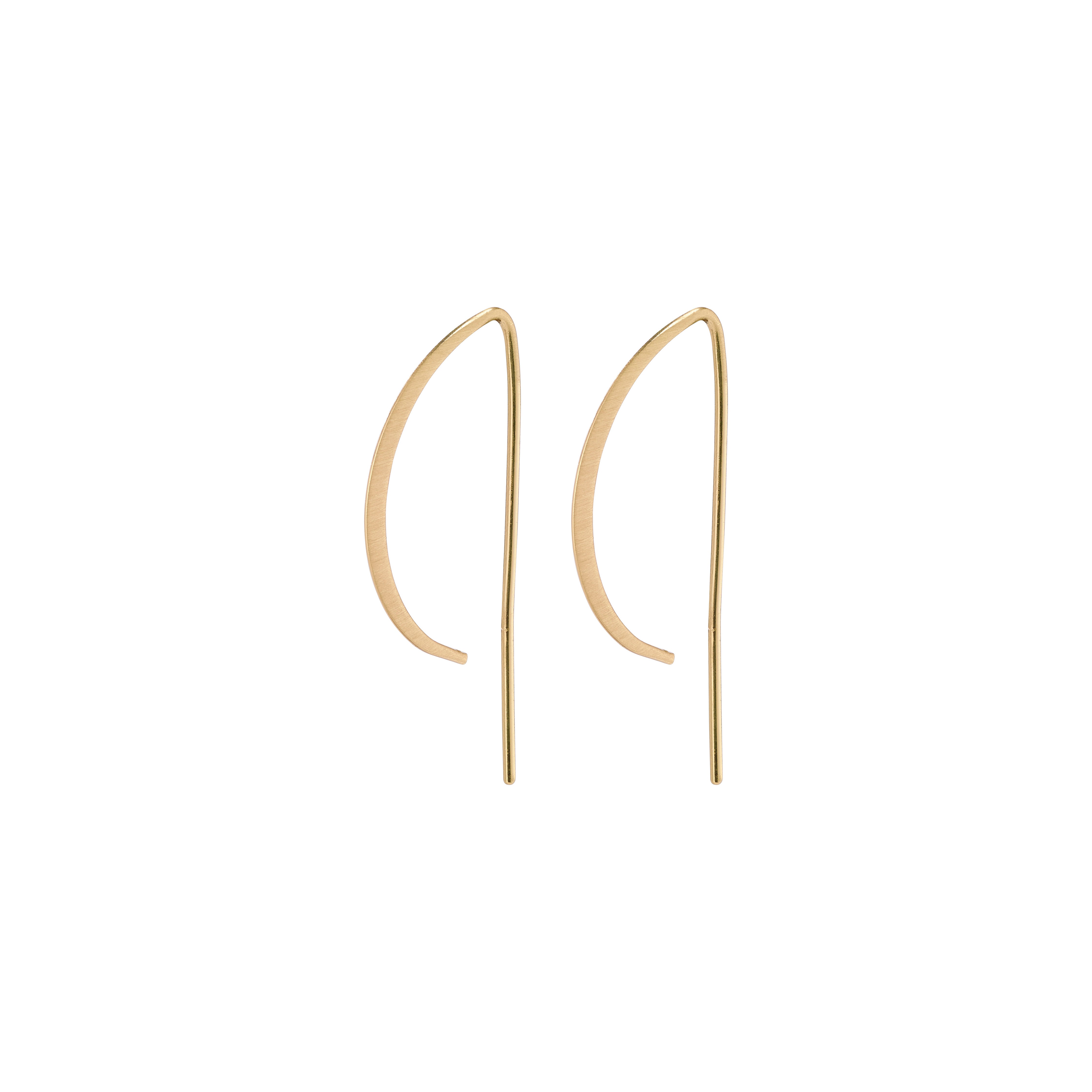 PEONY earrings gold-plated, simple pull-through wire design, showcasing Pilgrim's Scandinavian craftsmanship and style. Ideal for trendsetters seeking timeless elegance.