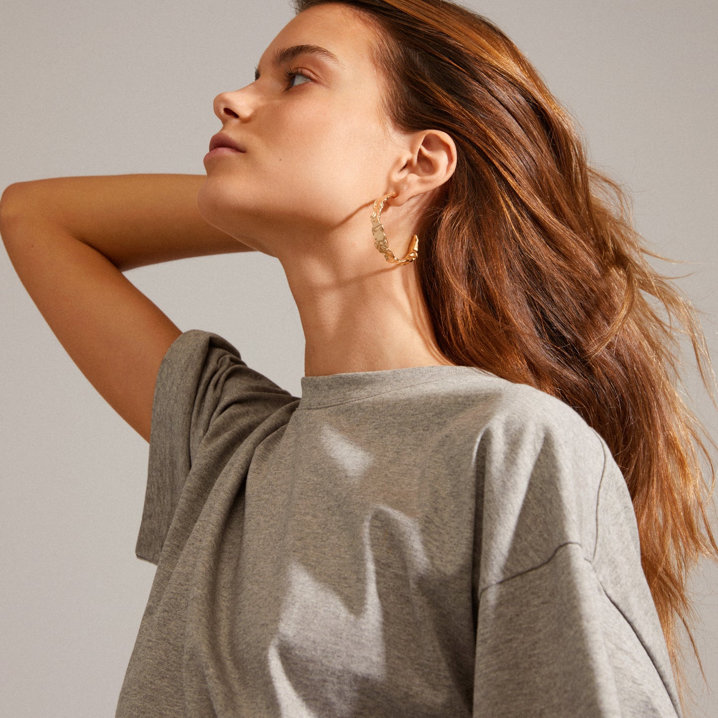 JULITA recycled semi-hoop earrings gold-plated