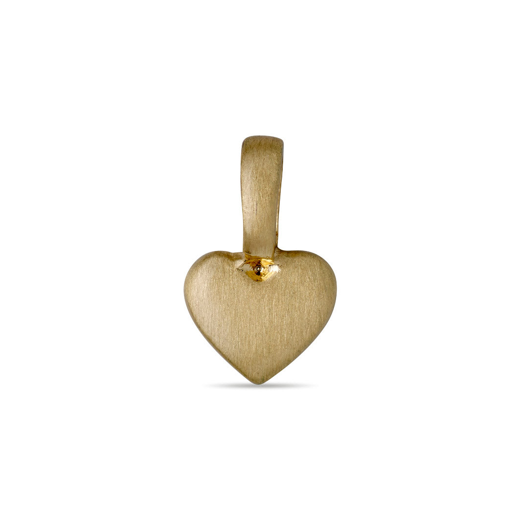 Gold-plated CHARM heart pendant with a silk-matt finish, perfect for layering on a necklace or charm bracelet. Ideal for trendy, personal-style expressions.