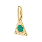 CHARM recycled triangle pendant, green/gold-plated