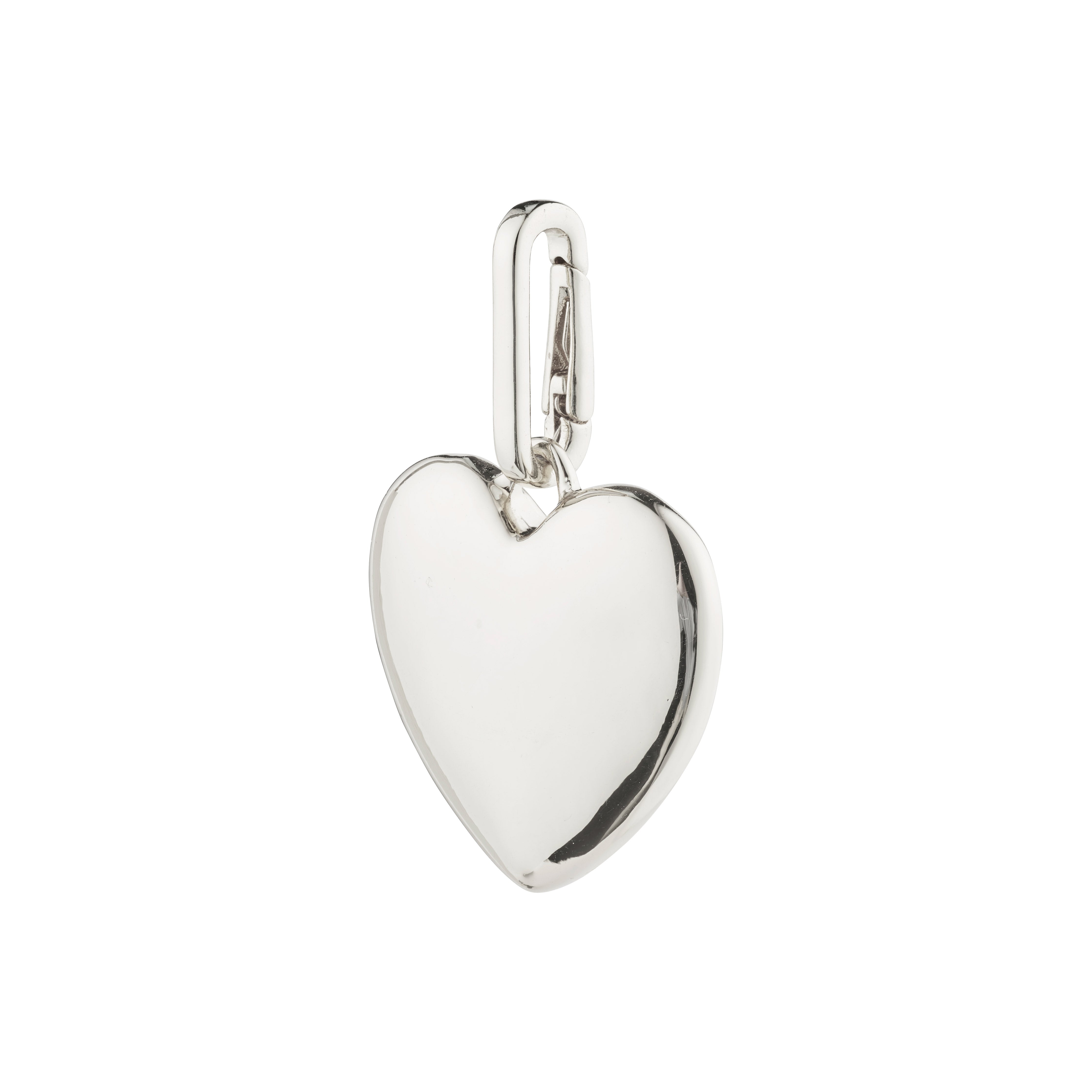 Silver-plated CHARM maxi heart pendant showcasing a large, recycled heart design, ideal for pairing with chains or cords for a personalized style statement.