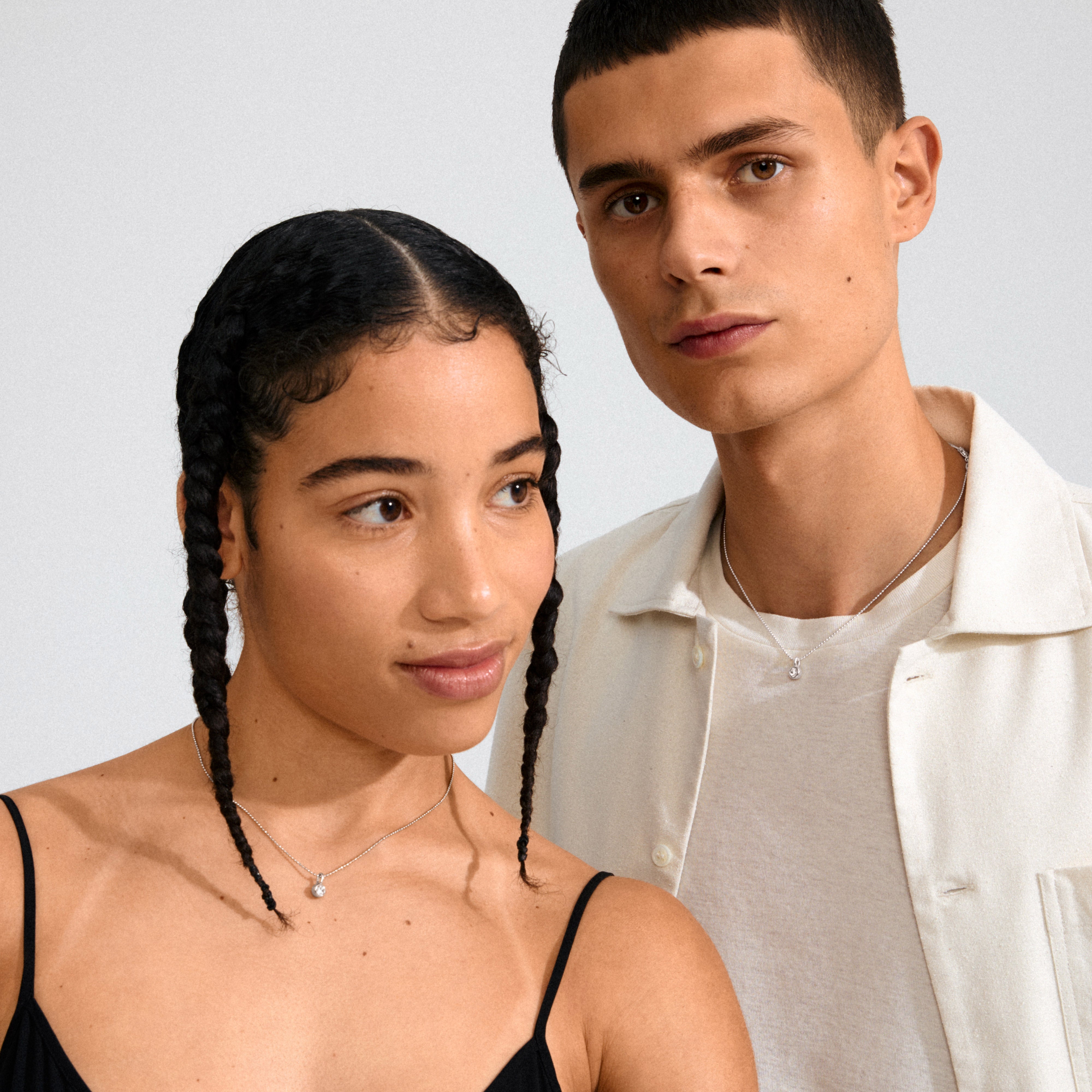 Silver-plated CHARM mini crystal pendant, perfect for adding sparkle to hoops or necklaces. Made from 85% recycled materials for an eco-friendly, stylish look.