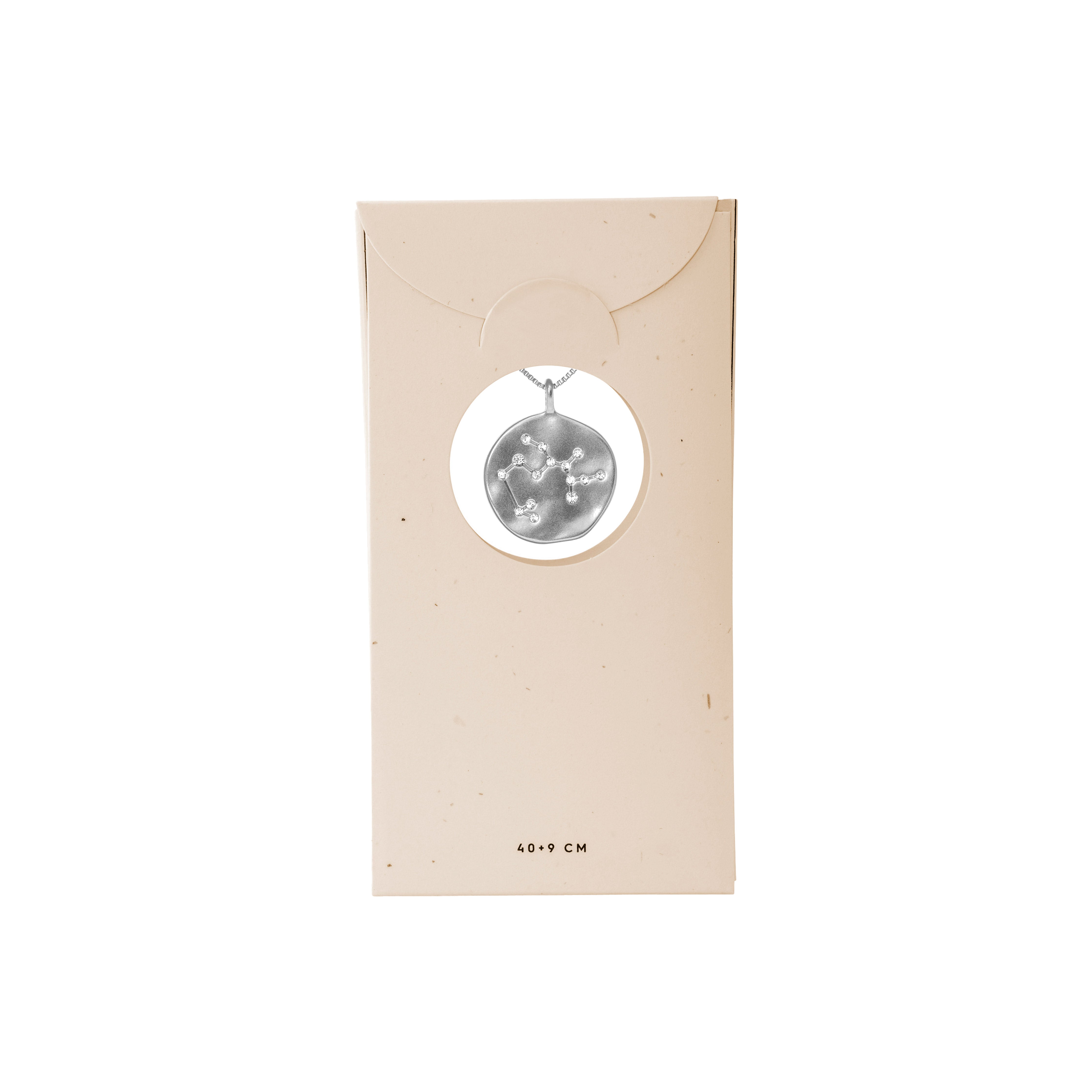 SAGITTARIUS Zodiac Sign Coin Necklace, silver-plated, featuring a double-sided pendant with zodiac motif and crystal constellation, ideal for personal style and gifting.