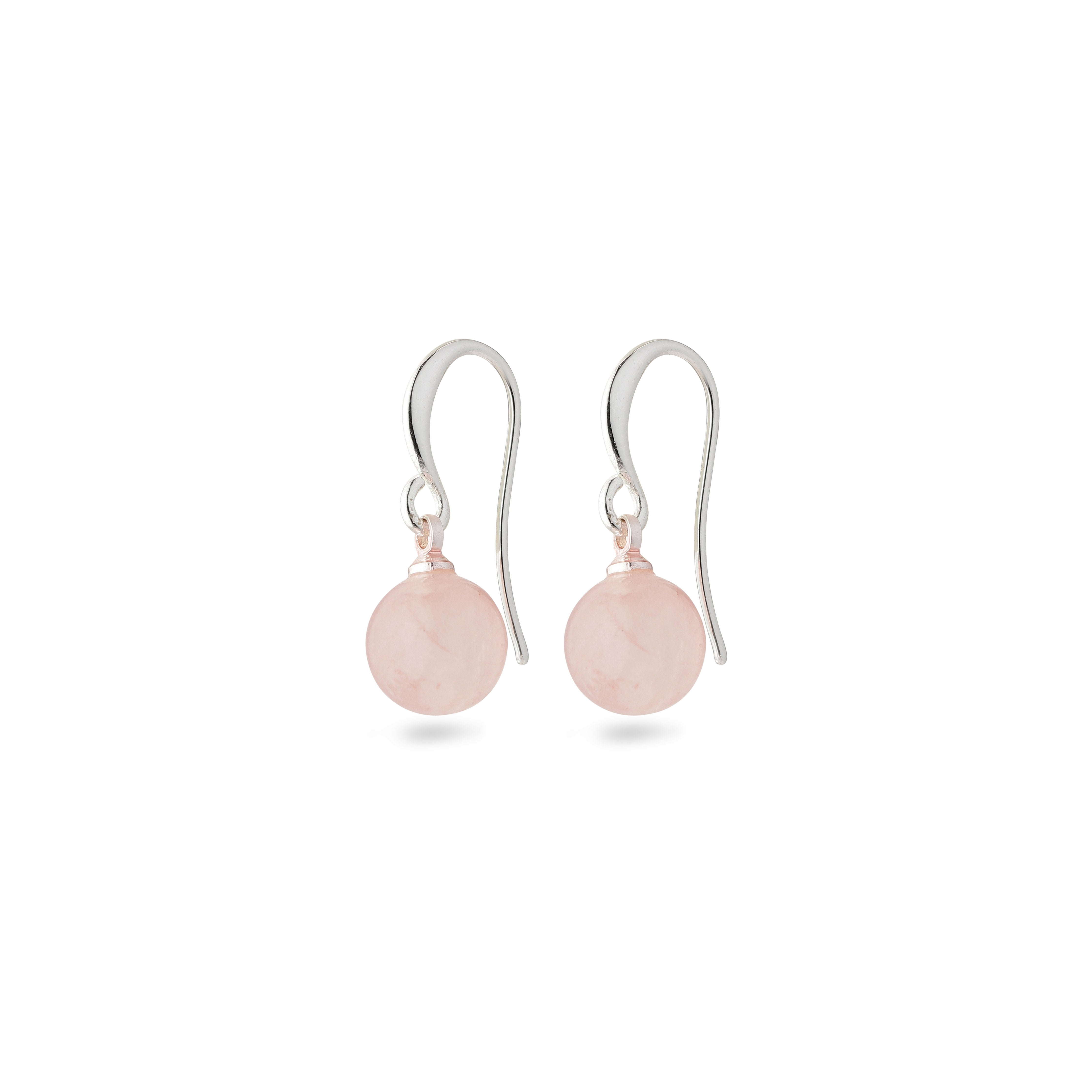 GOLDIE rose earrings silver-plated with pink glass beads, elegant and feminine, perfect for adding a romantic touch to any outfit.