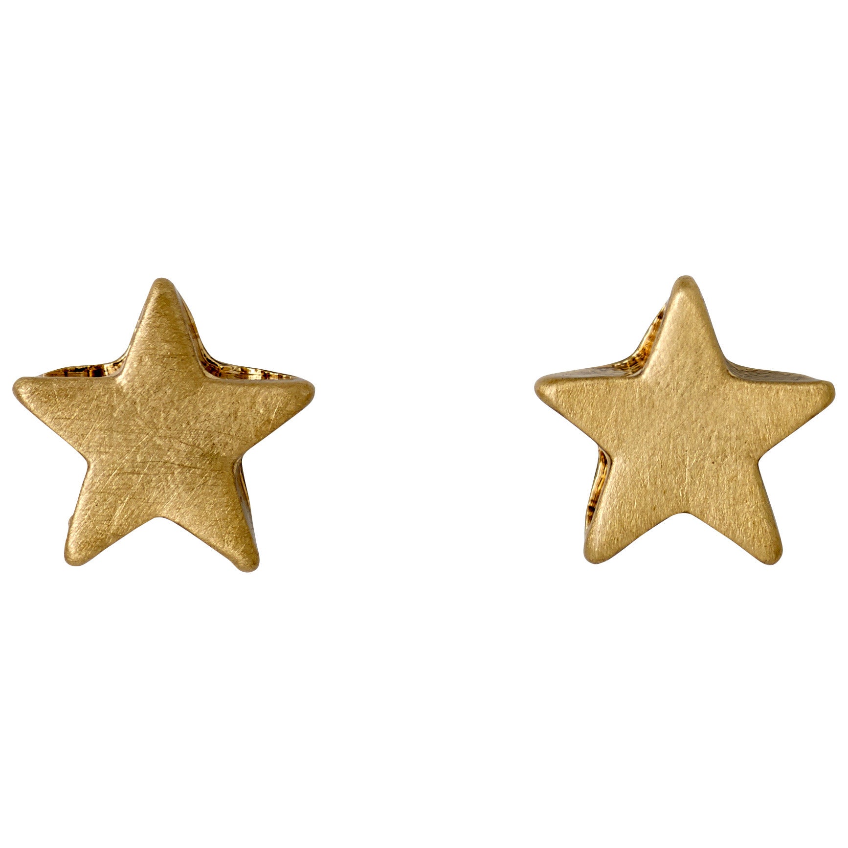 AVA star earrings gold-plated, featuring a satin-matt finish in the shape of stars, perfect for a chic and versatile accessory choice.