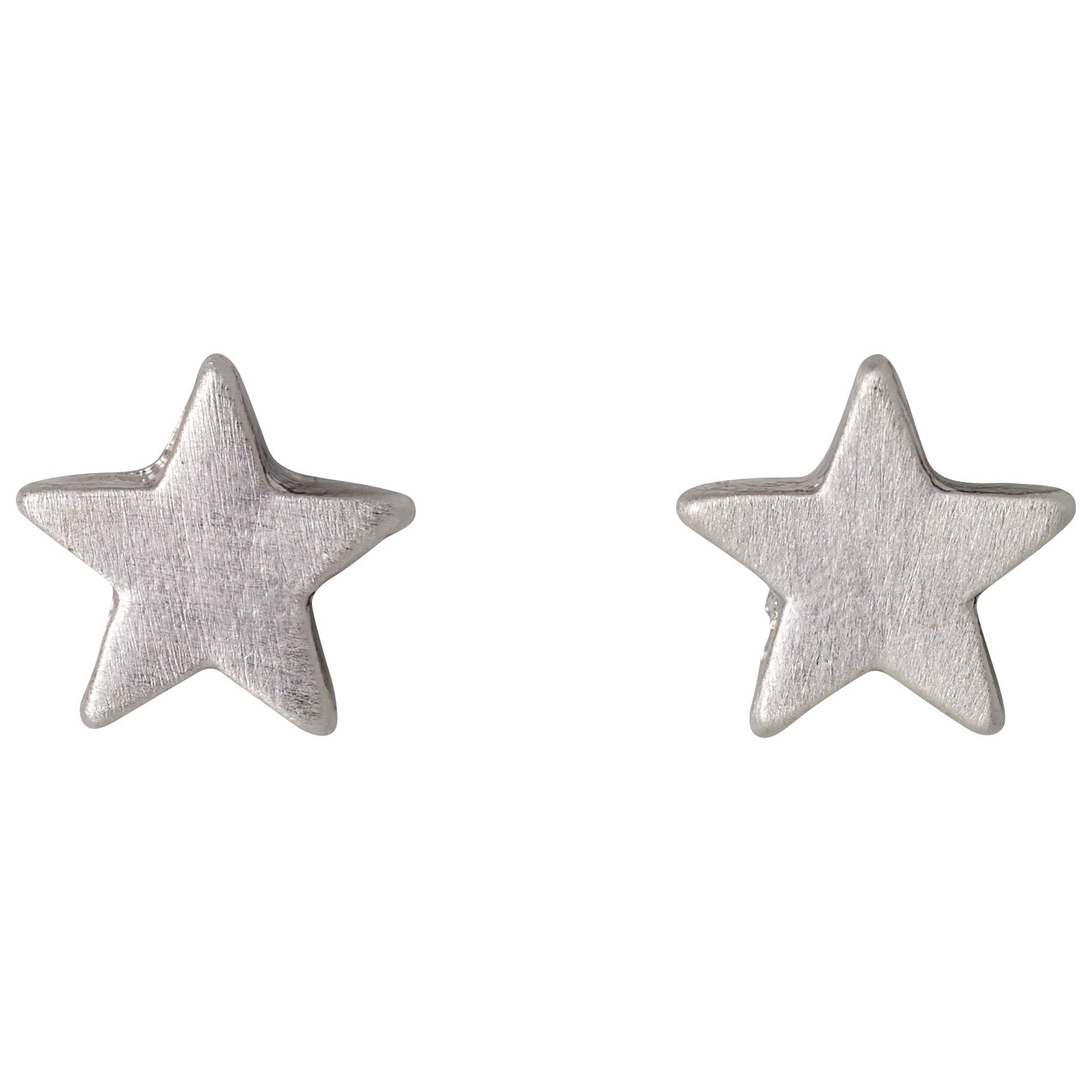 AVA star earrings silver-plated, featuring a simple and elegant design with a velvet-matt finish. Perfect for mixing and matching for a personalized look.