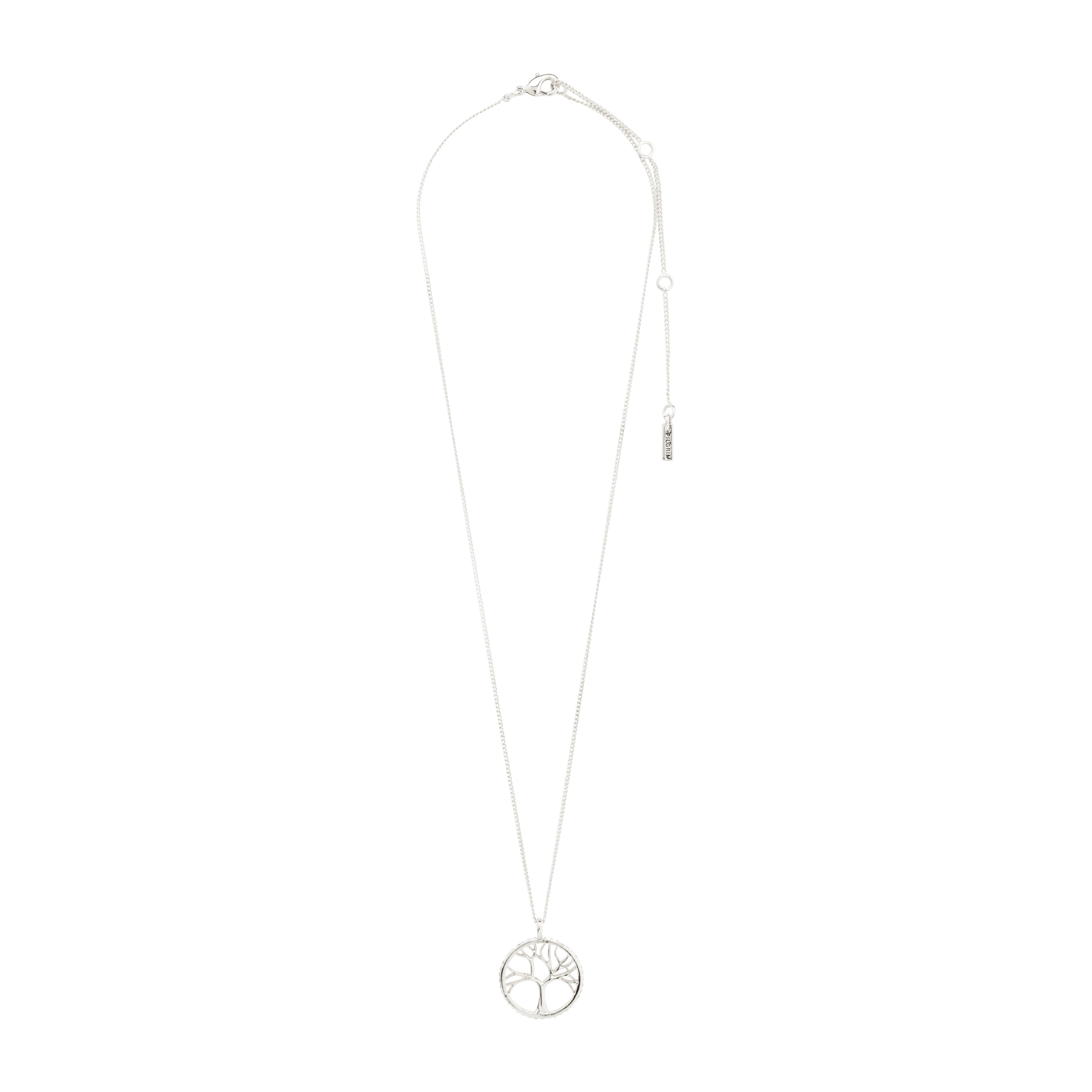 ALIA necklace silver-plated featuring a Tree of Life pendant adorned with Preciosa crystals, offering a classic, nature-inspired design, perfect for layering.