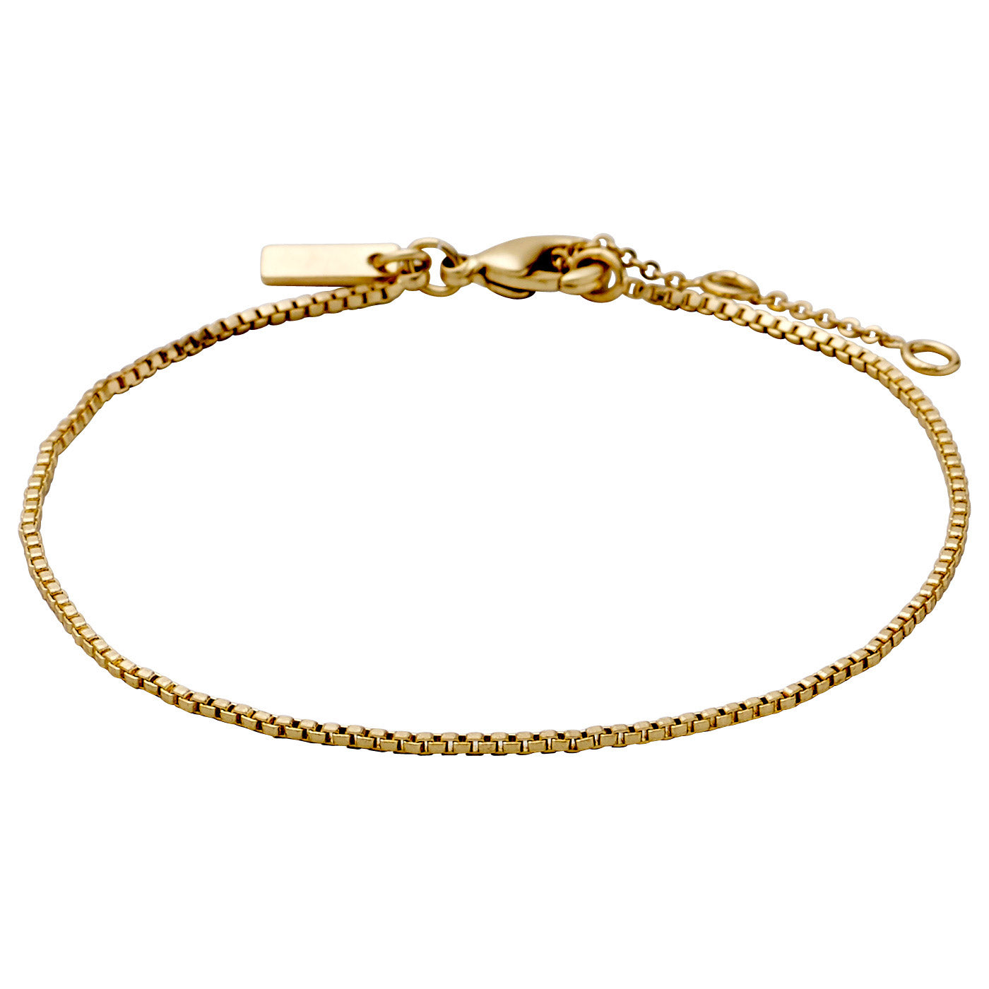 VERA bracelet gold-plated, featuring a classic gold chain design with a clasp, perfect for stacking or customizing with charms.