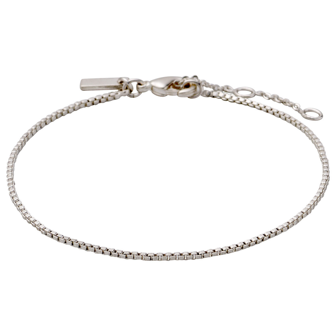 VERA bracelet silver-plated, featuring a classic chain link design with a clasp, perfect for stacking or adding personal charms.