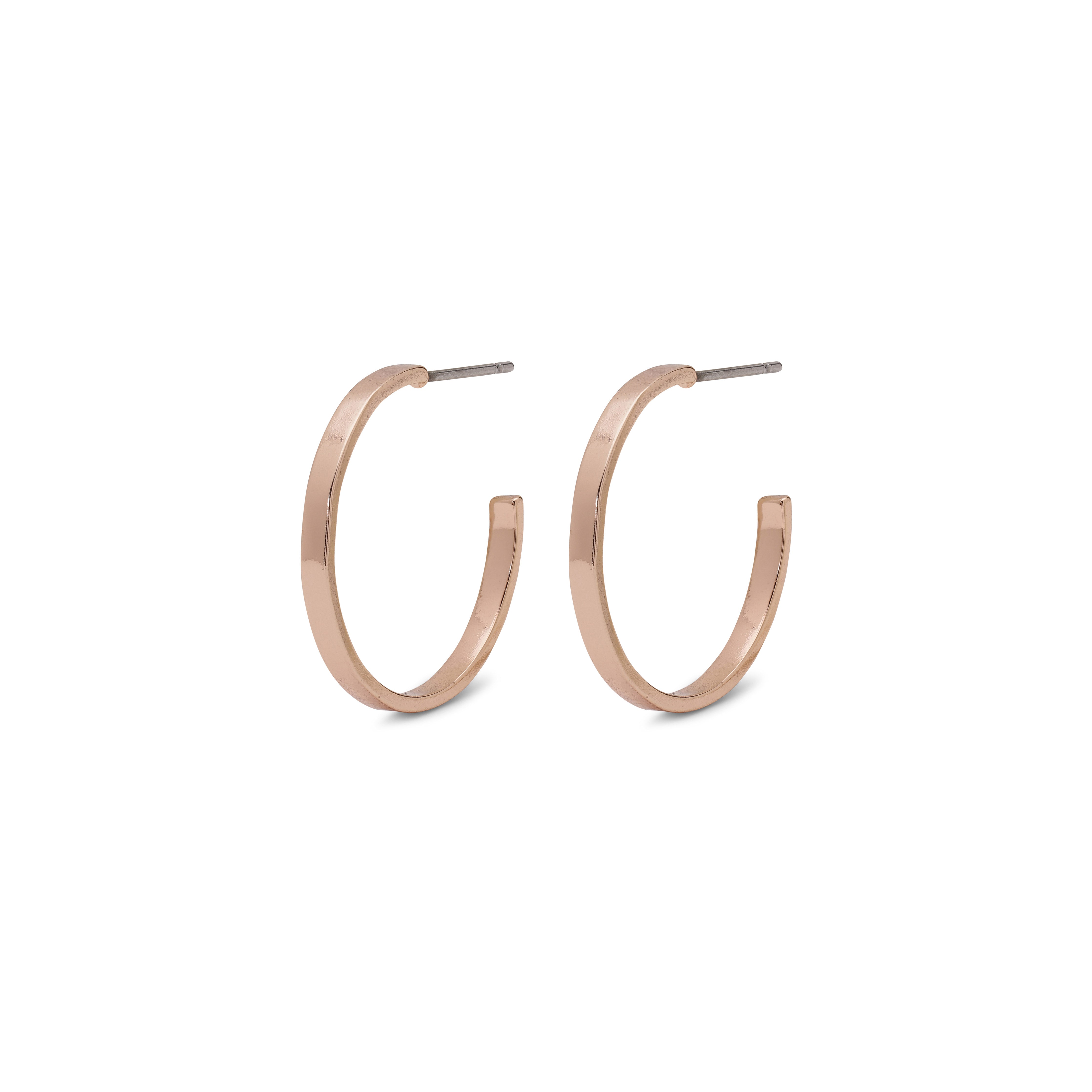 BELLA semi-hoop earrings rosegold-plated feature a polished, medium-sized tribal-inspired design, highlighting the metal's natural glow in a classic, effortless shape.