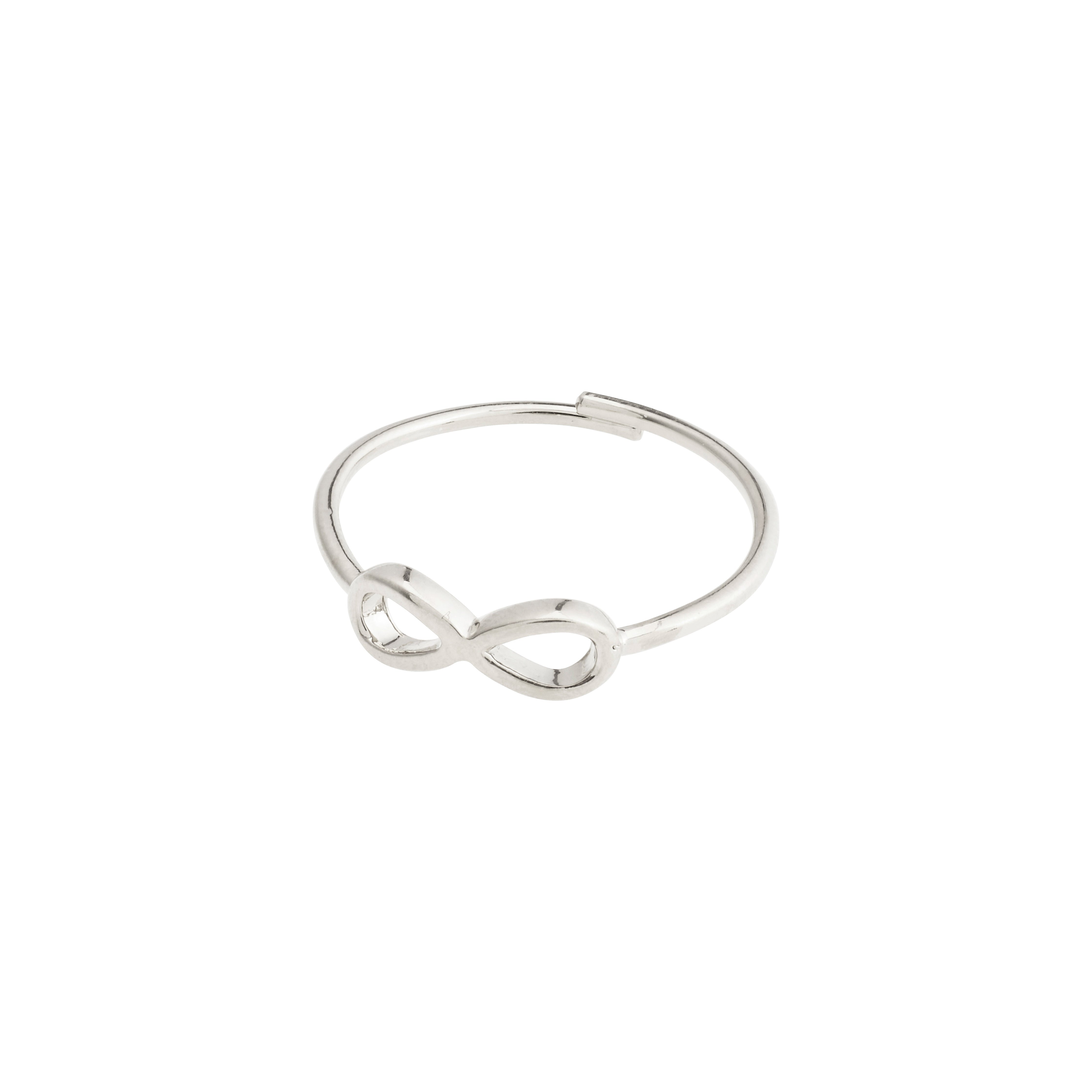 LULU eternity stack ring, silver-plated with infinity knot, part of Pilgrim's symbolic stackable collection, designed for personalized style and timeless elegance.