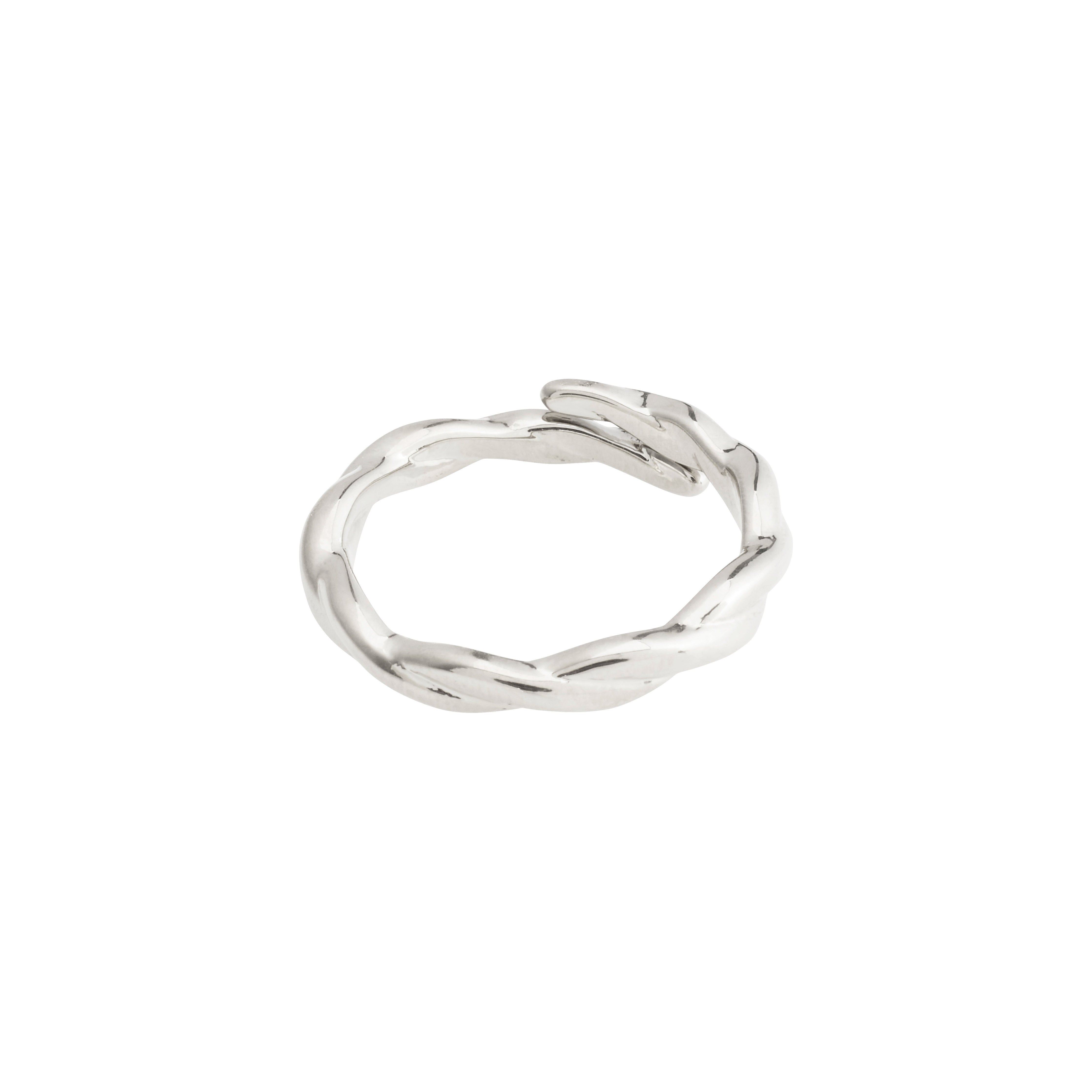 LULU twirl stack ring, silver-plated with a twisted design, perfect for stacking. A stylish piece from Pilgrim's trendy Danish jewellery collection.