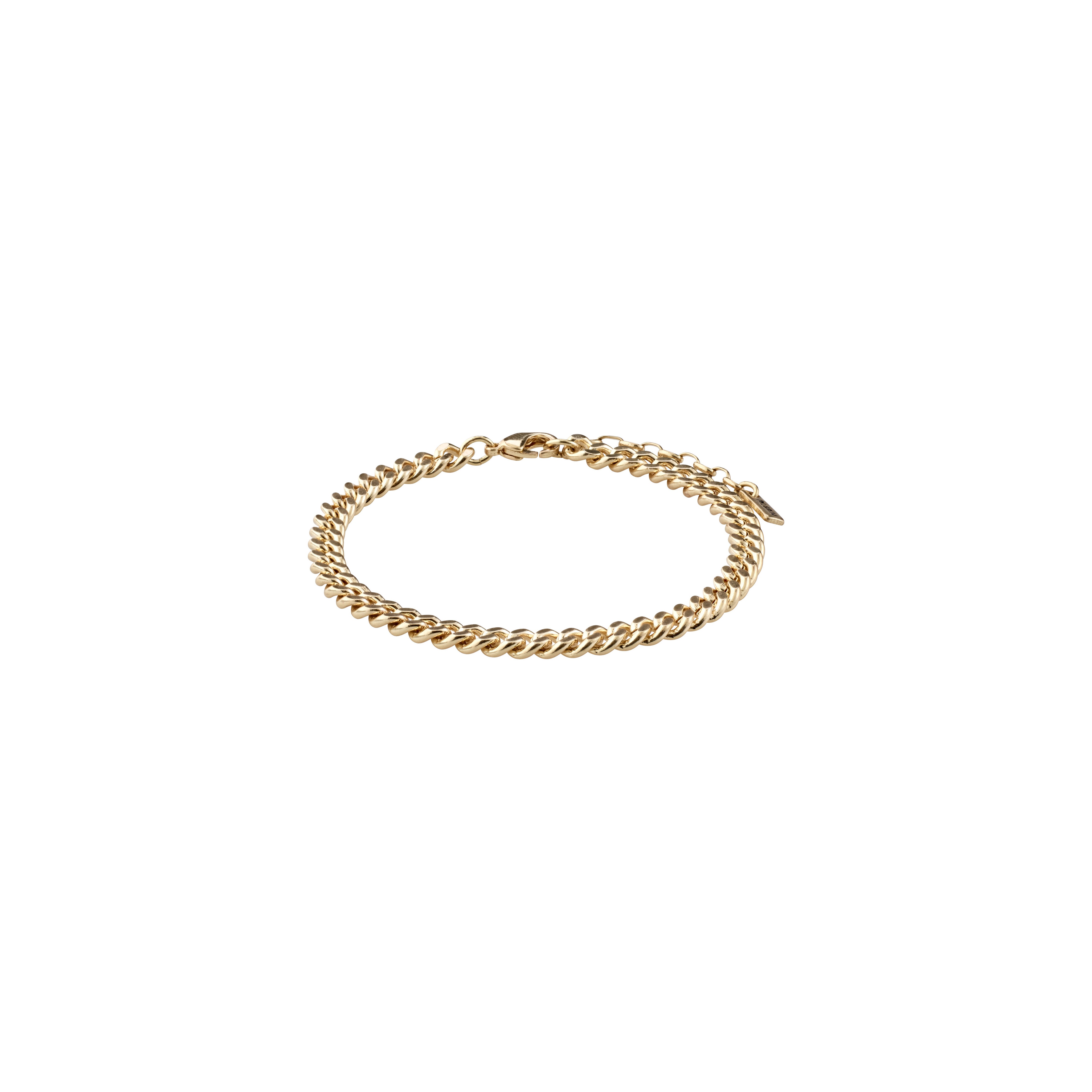 Gold-plated FUCHSIA curb chain bracelet, semi-chunky, stylishly blends edgy with classic looks, perfect for adding a powerful touch to any outfit.