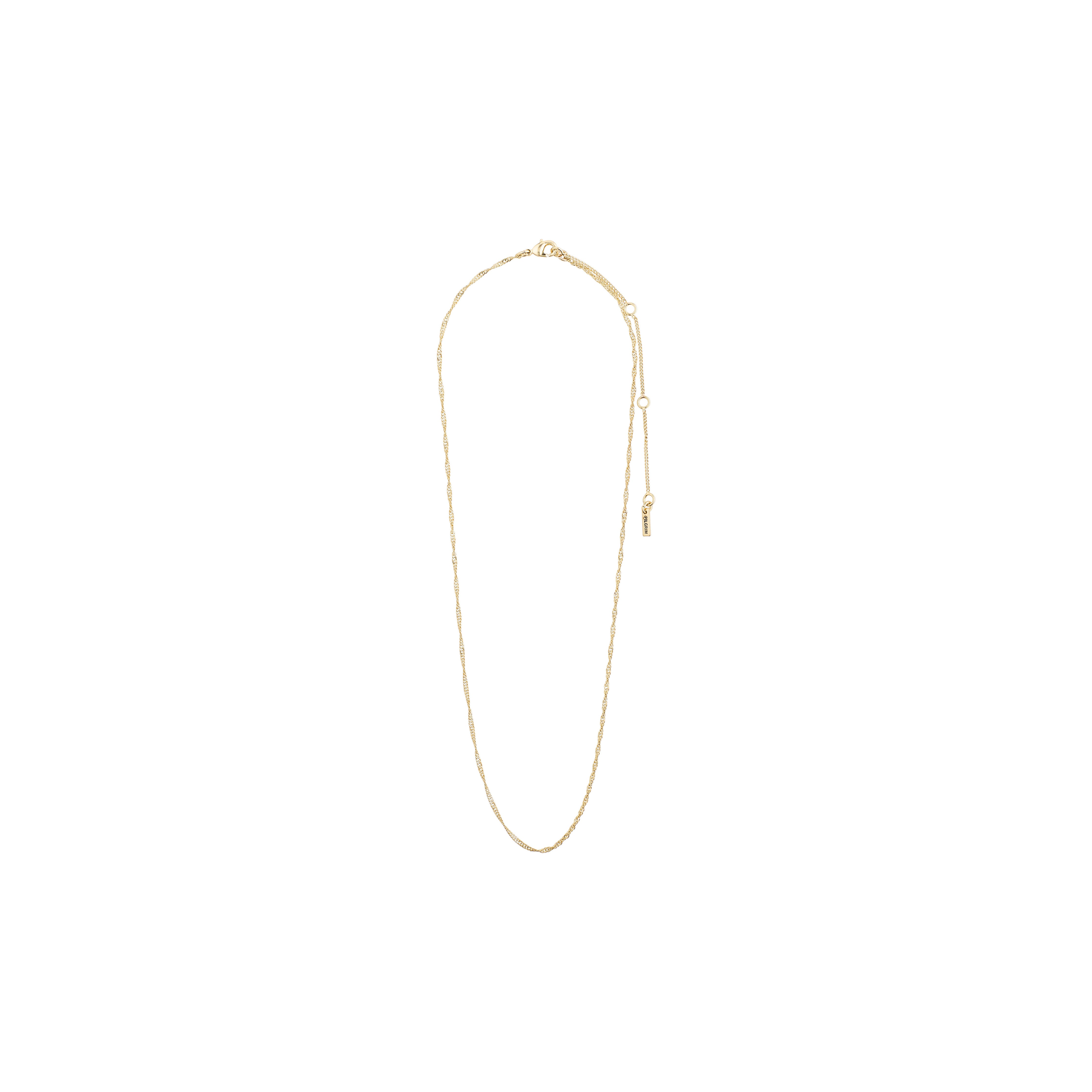 PERI twirl necklace gold-plated, featuring a delicate twisted design, ideal for timeless elegance. Measures 40 + 9 cm, perfect for versatile styling.