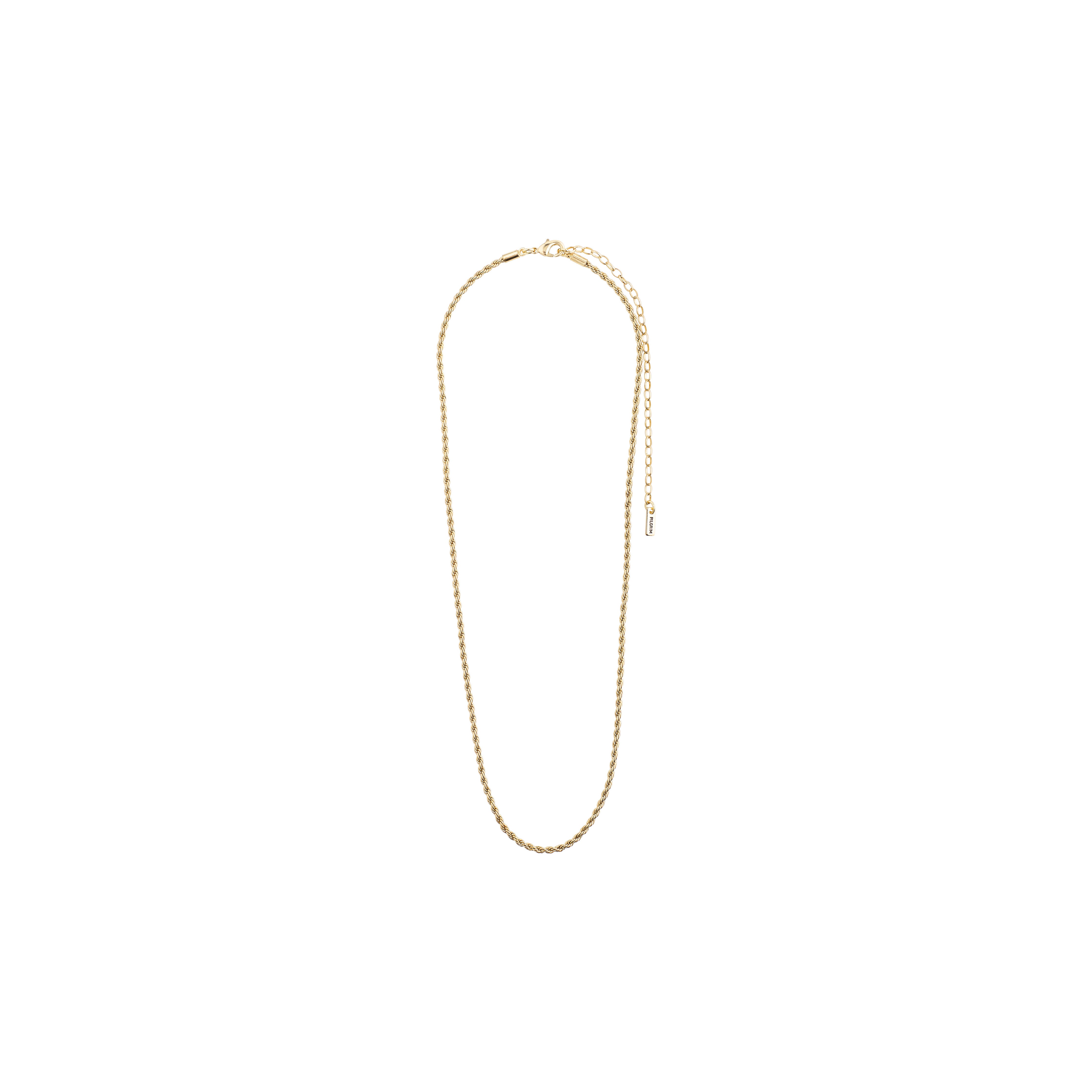 PAM robe chain necklace, gold-plated, featuring a chunky twisted cord design on a white background, measuring 40 + 9 cm, ideal for timeless style.