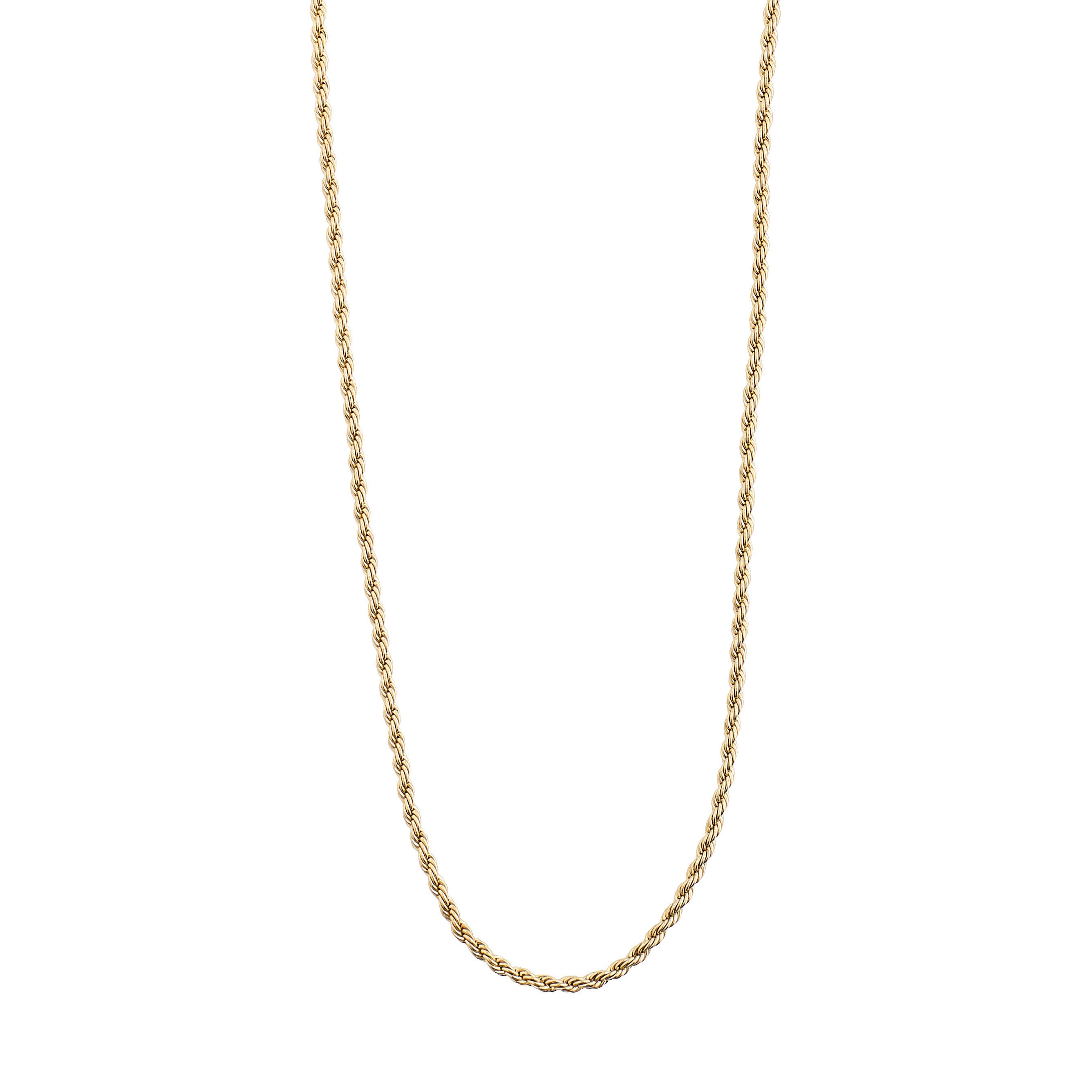 PAM robe chain necklace gold-plated, featuring a chunky twisted cord design, elegant and slim, perfect for timeless style.