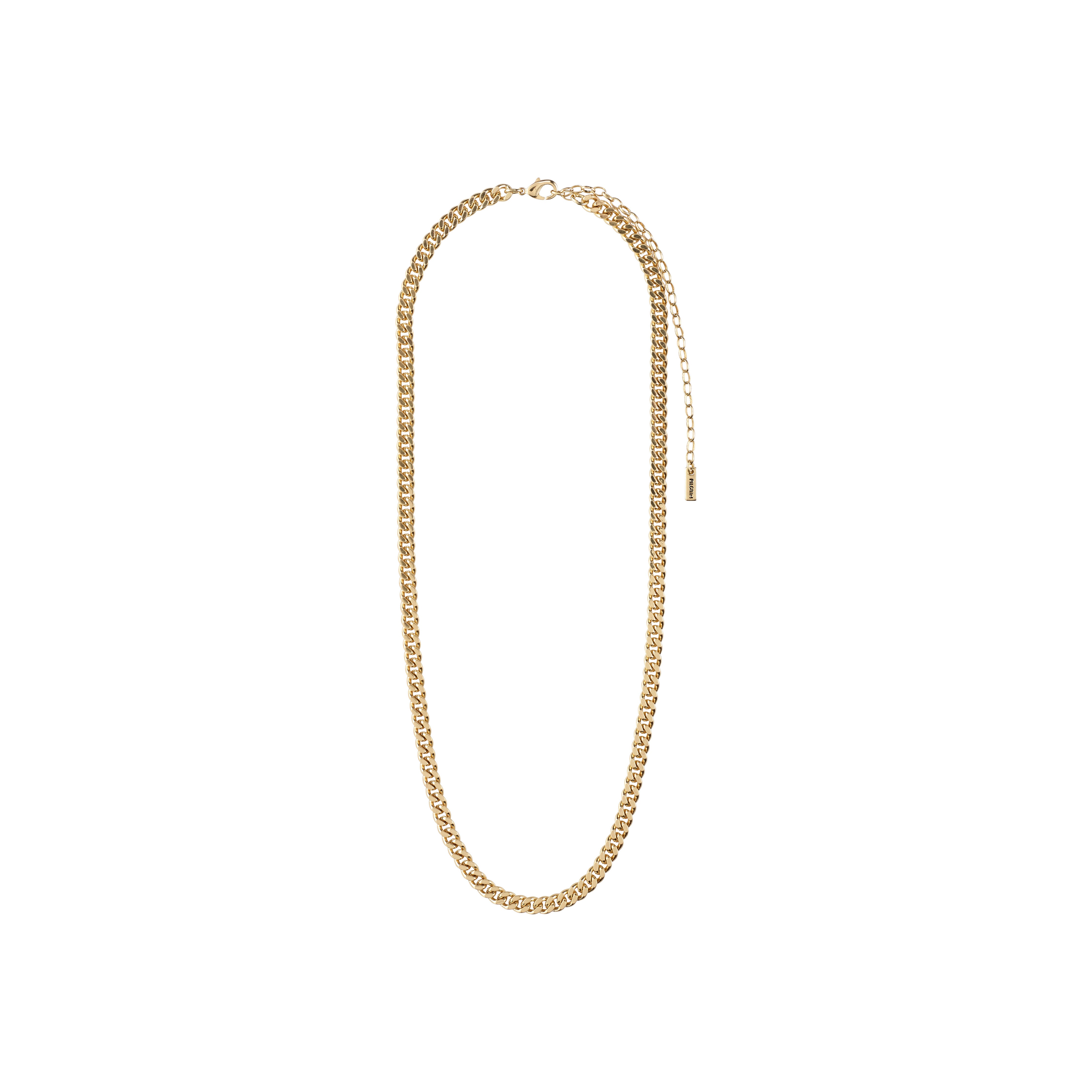 FUCHSIA gold-plated curb chain necklace from Pilgrim's Classic collection, showcasing a chunky, bold style with a 40 + 9 cm length.