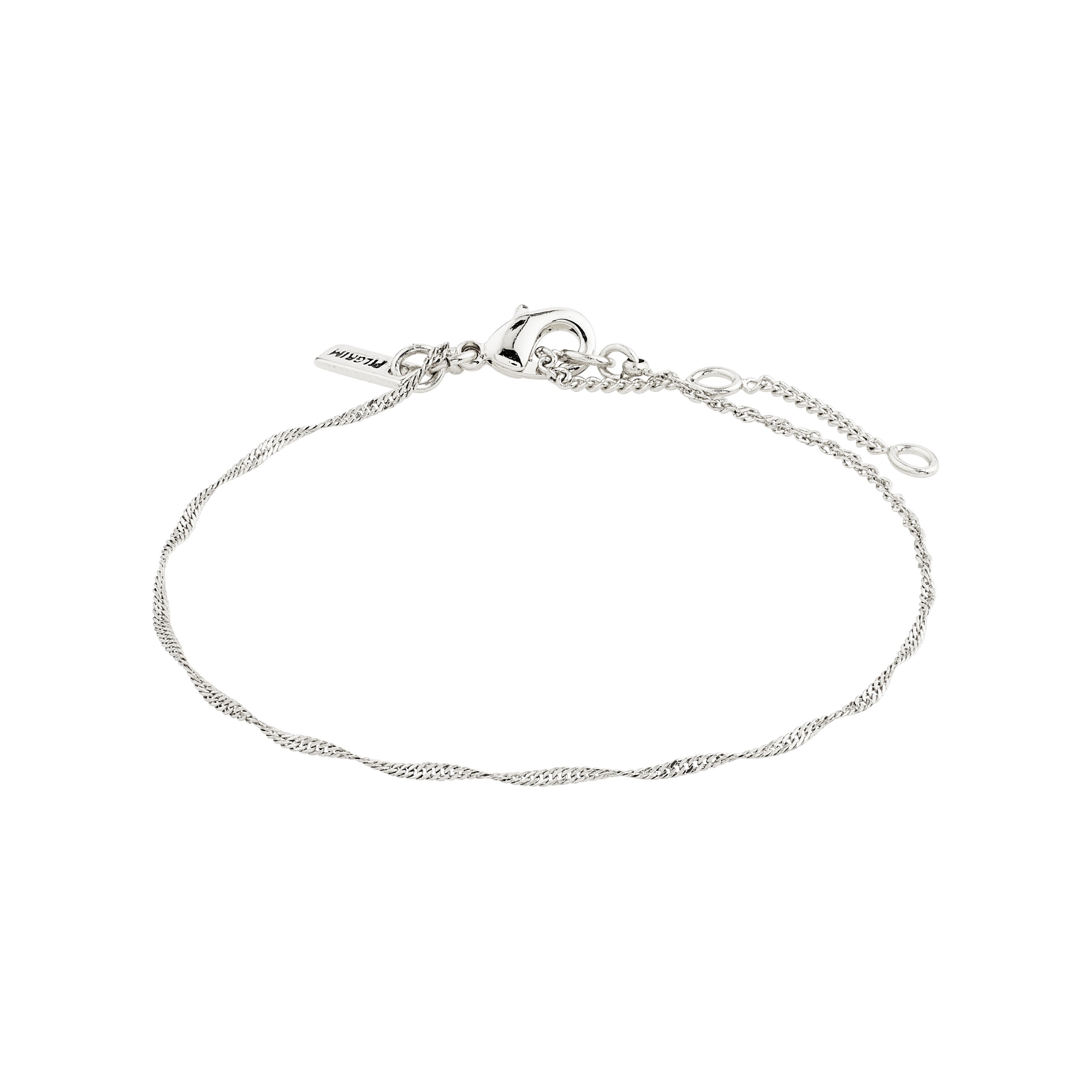 PERI twirl bracelet silver-plated, featuring a detailed dense chain and clasp, perfect for daily wear and adding a feminine touch to your collection.