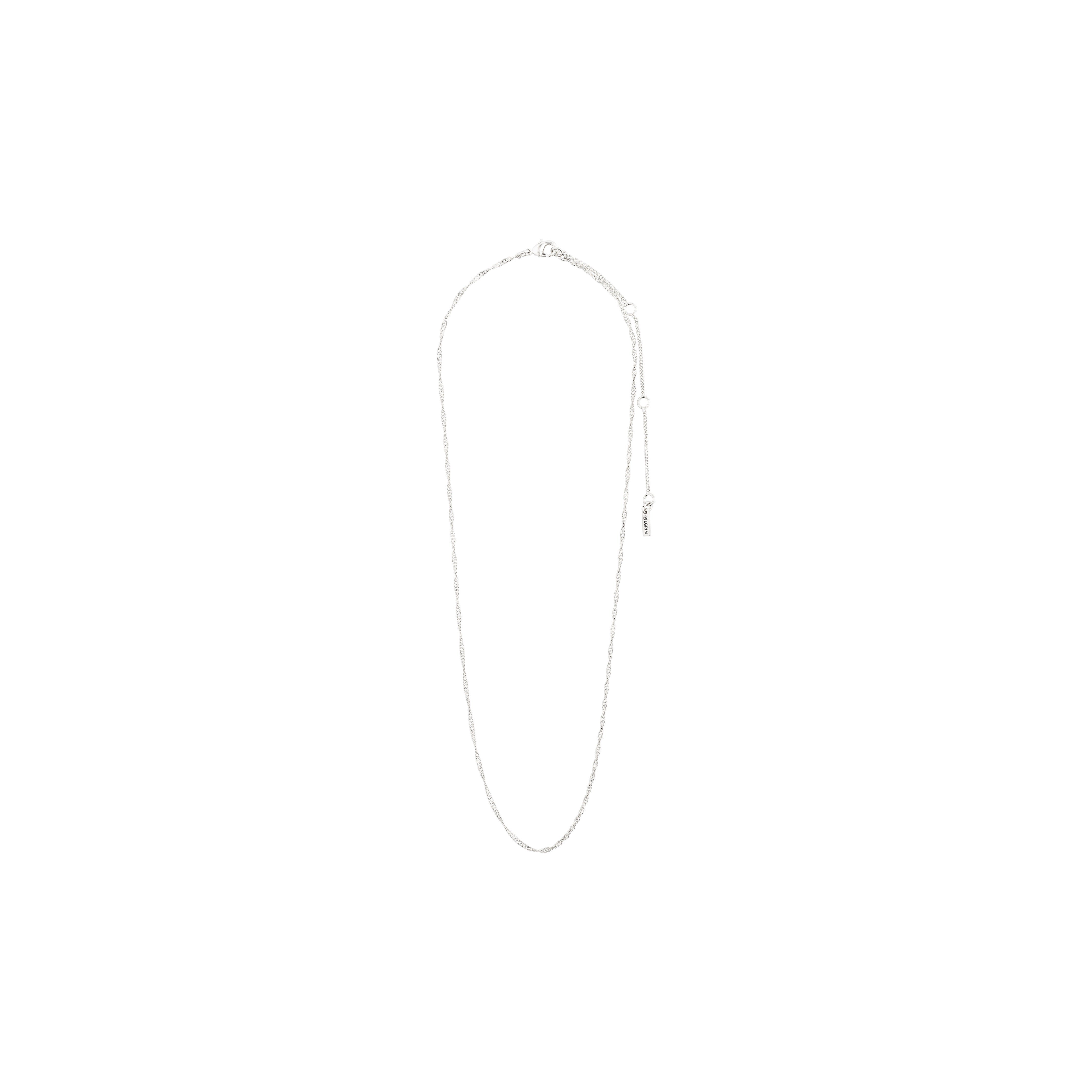 PERI twirl necklace, silver-plated, features a minimalist design with intricate twists, perfect for adding a feminine touch to any outfit.