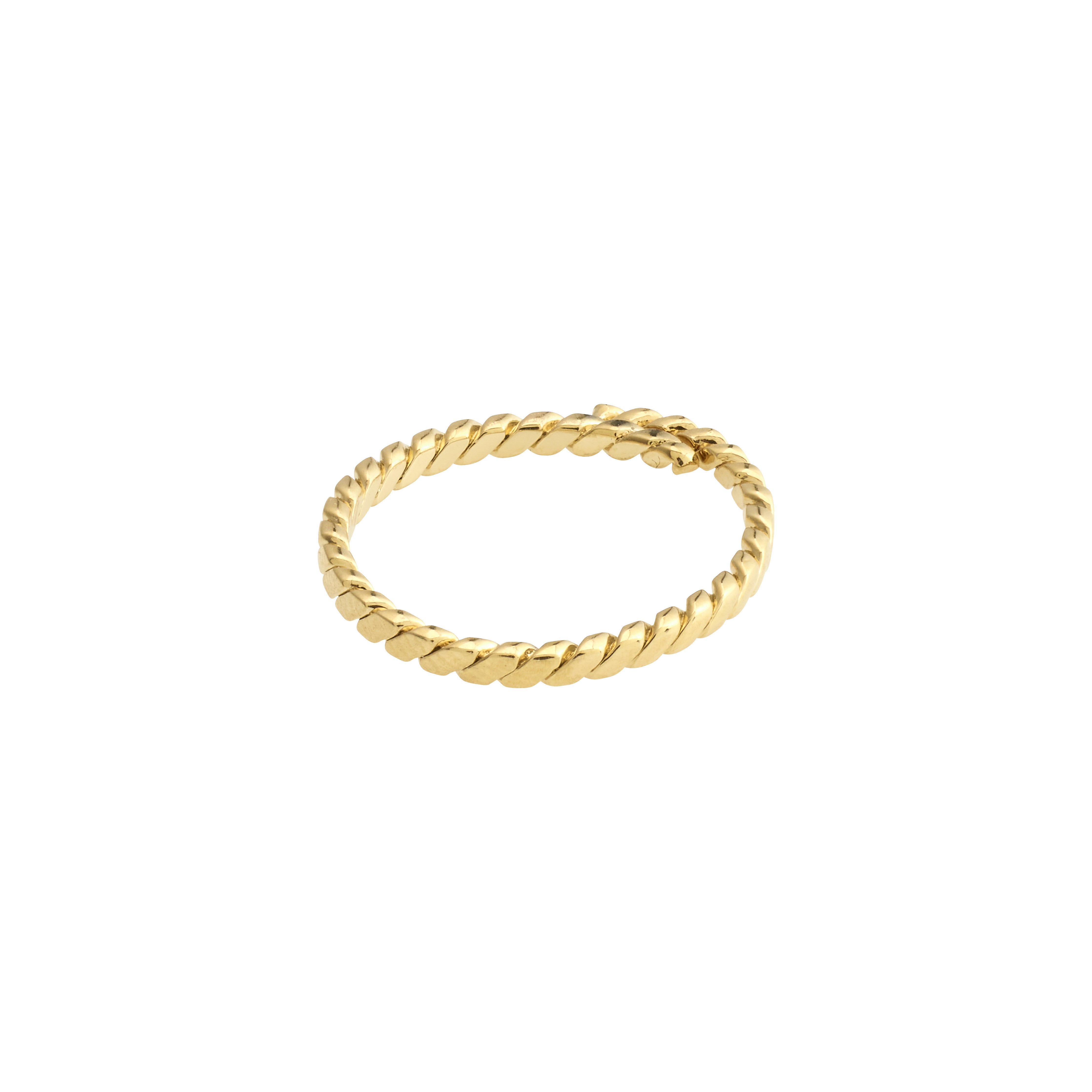 LULU twisted stack ring gold-plated, inspired by trendy chain designs, adjustable and made from 99% recycled material, ideal for personalized stacking.
