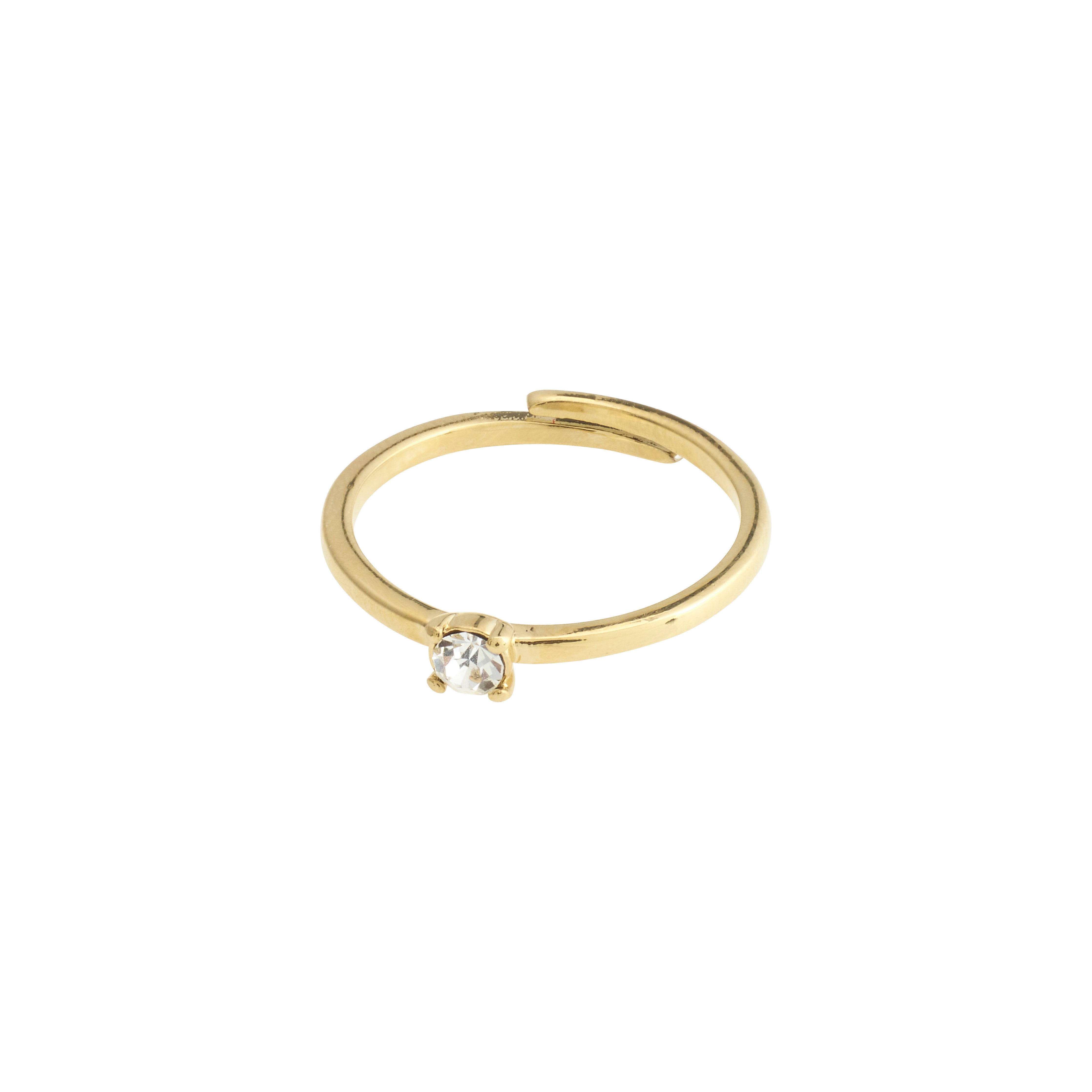 LULU crystal stack ring gold-plated, featuring a slim design with a sparkling Preciosa crystal, perfect for layering and creating a sophisticated look.