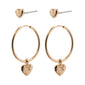 JAYLA recycled heart earrings 2-in-1 set rosegold-plated