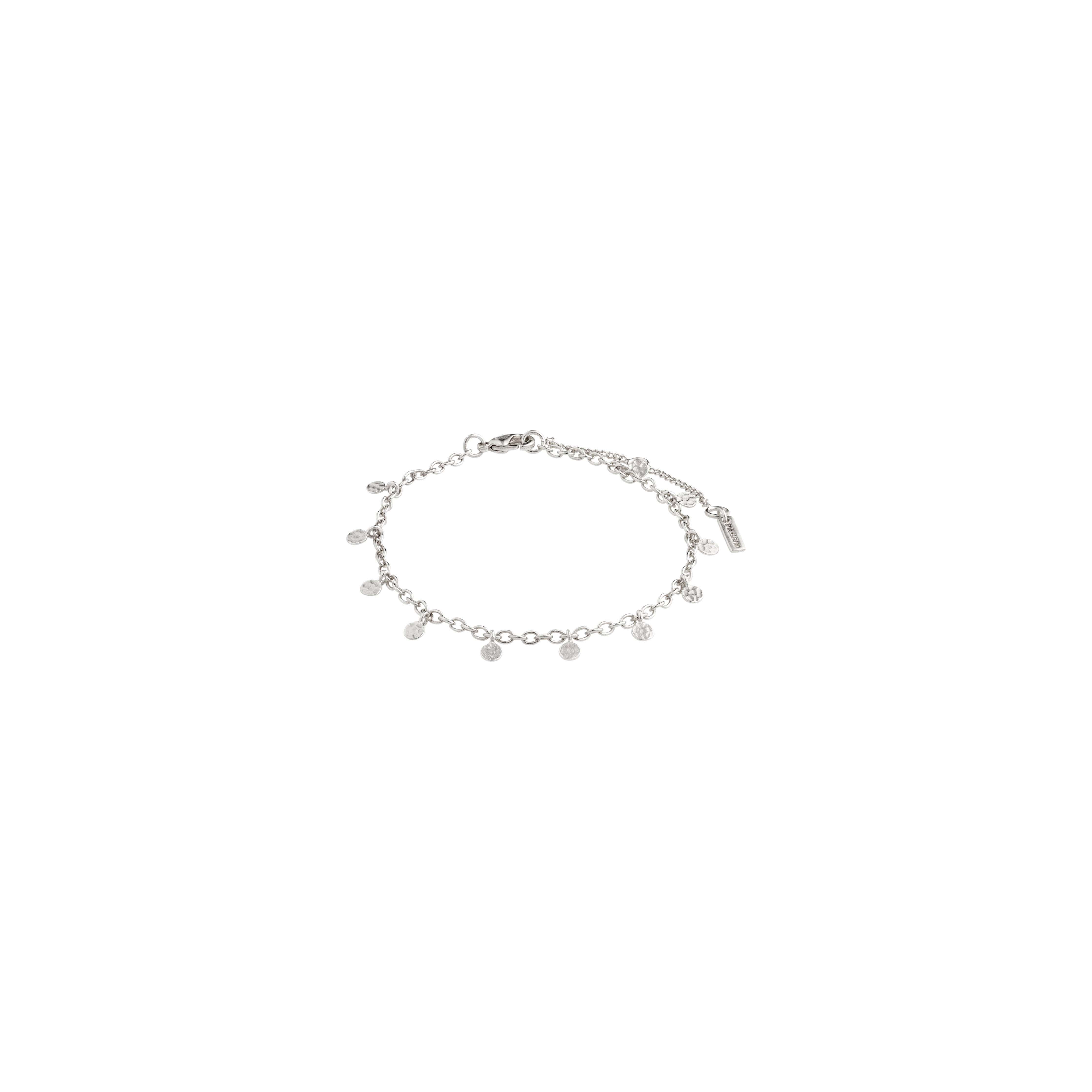PANNA coin bracelet silver-plated, featuring a delicate chain adorned with small polished coins, offering a classic yet slightly exotic touch.