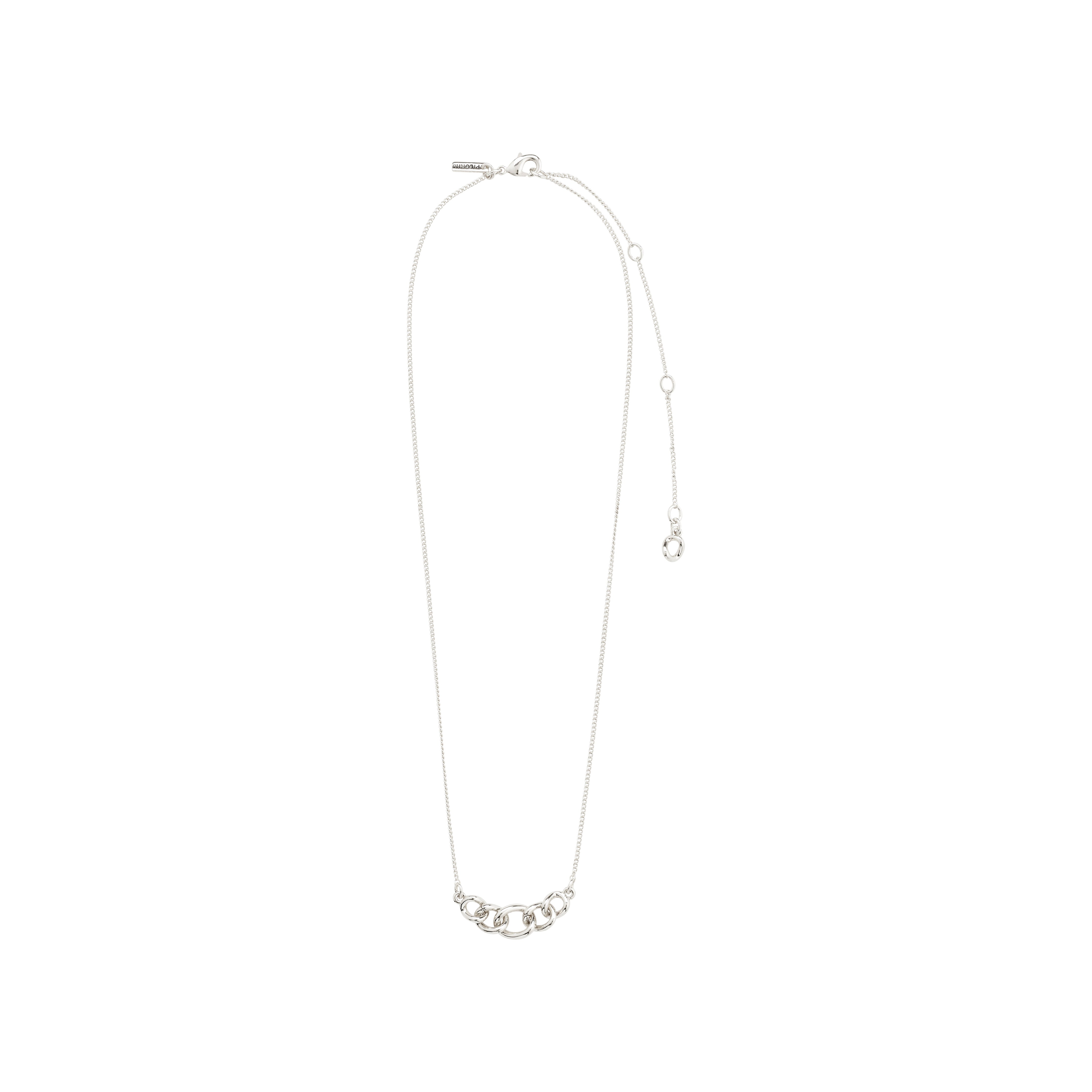 WRENLEY necklace silver-plated with slim chain and Preciosa crystal-embellished pendant, 38 cm adjustable length, crafted from 96% recycled materials.