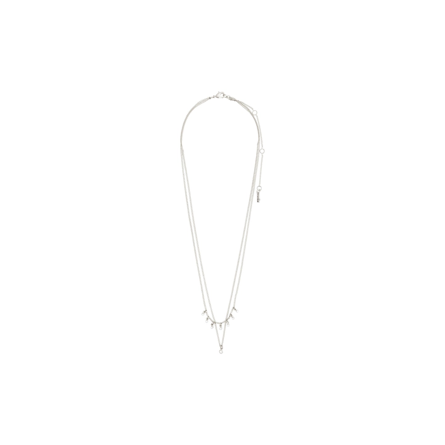 SIA recycled crystal chain 2-in-1 silver-plated