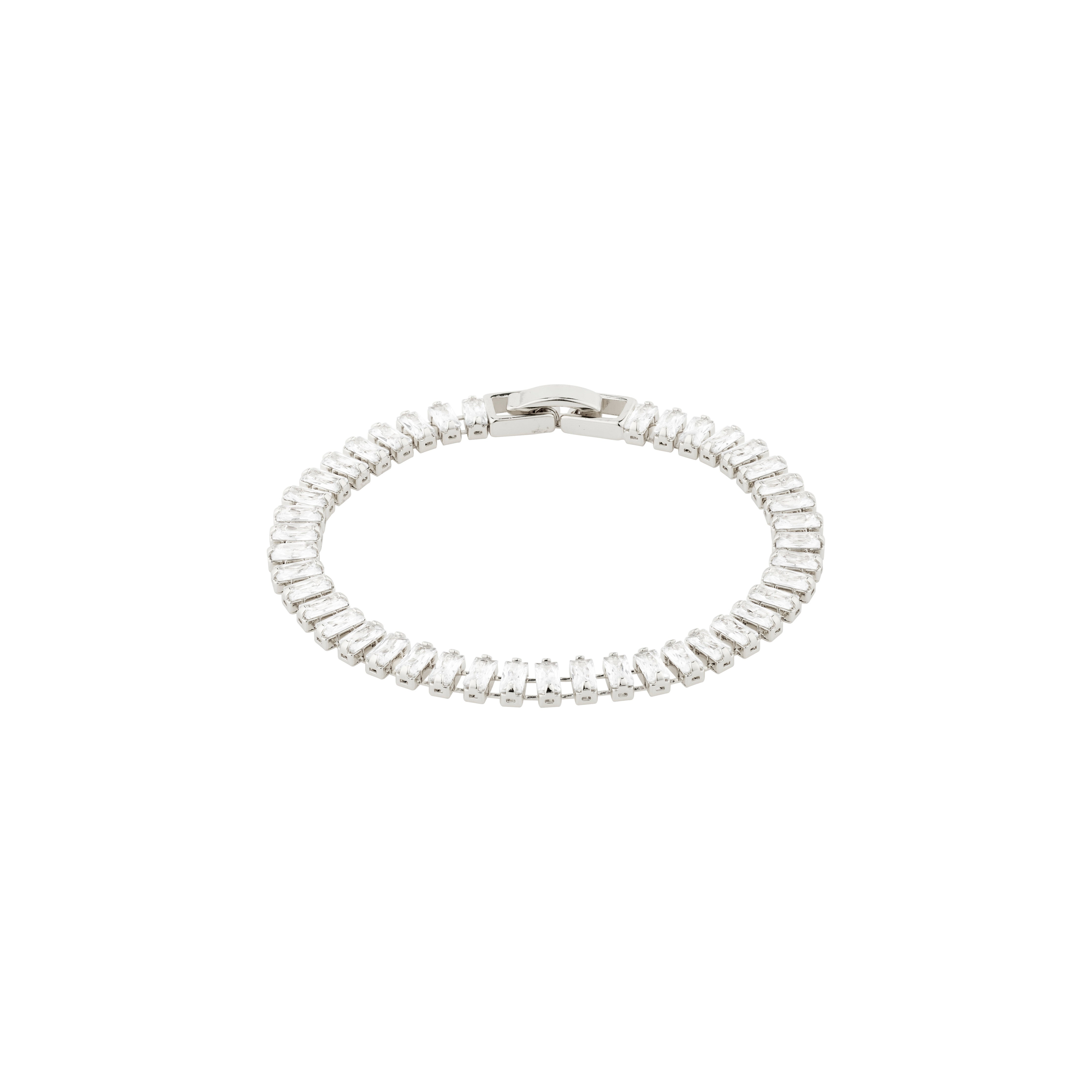 RUE bracelet, silver-plated, featuring sparkling diamonds and zirconia stones for a luxurious and trendy look, perfect for special occasions or stacking.