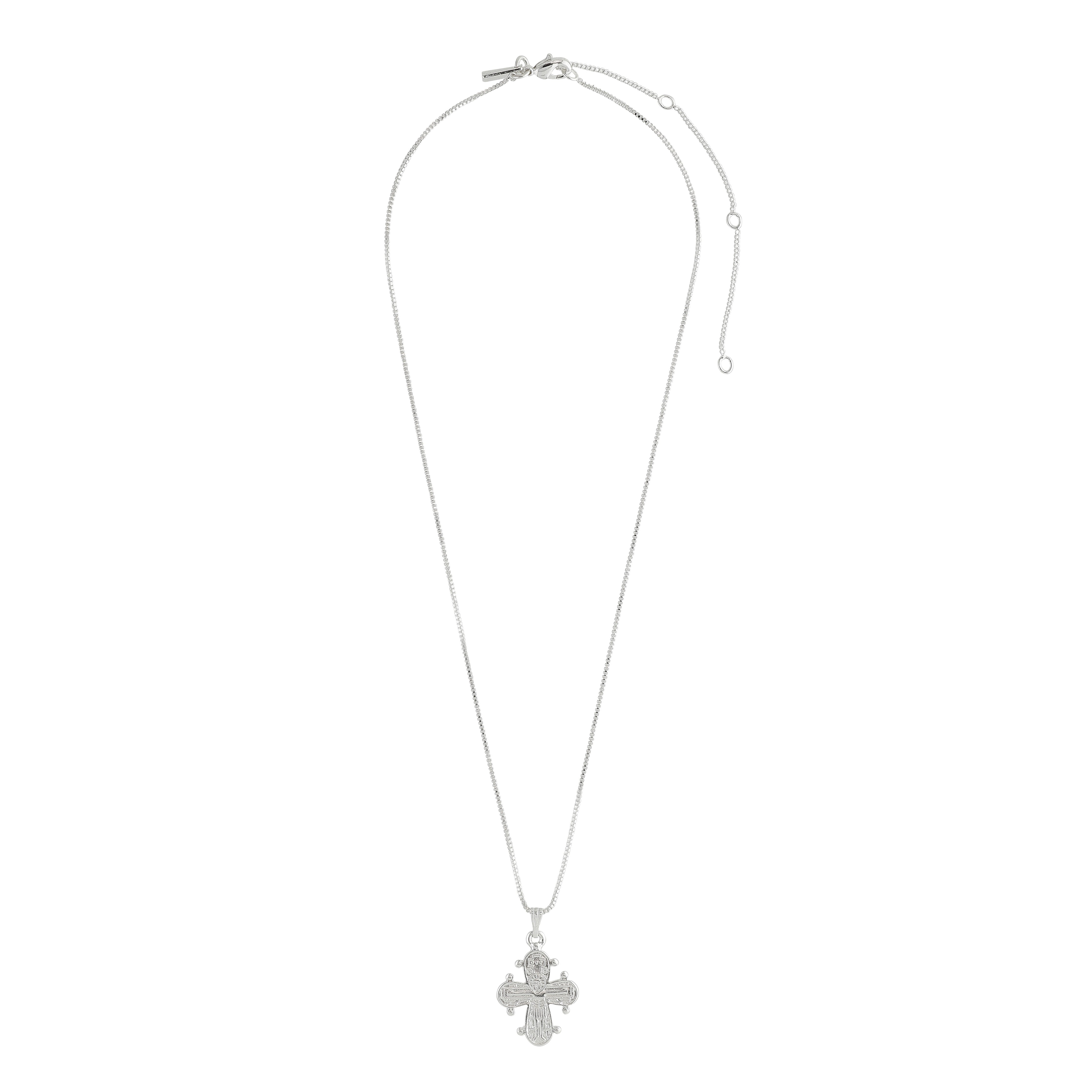 DAGMAR pendant necklace, silver-plated, featuring a classic cross design on a delicate chain, inspired by Denmark's historic Dagmar Cross.