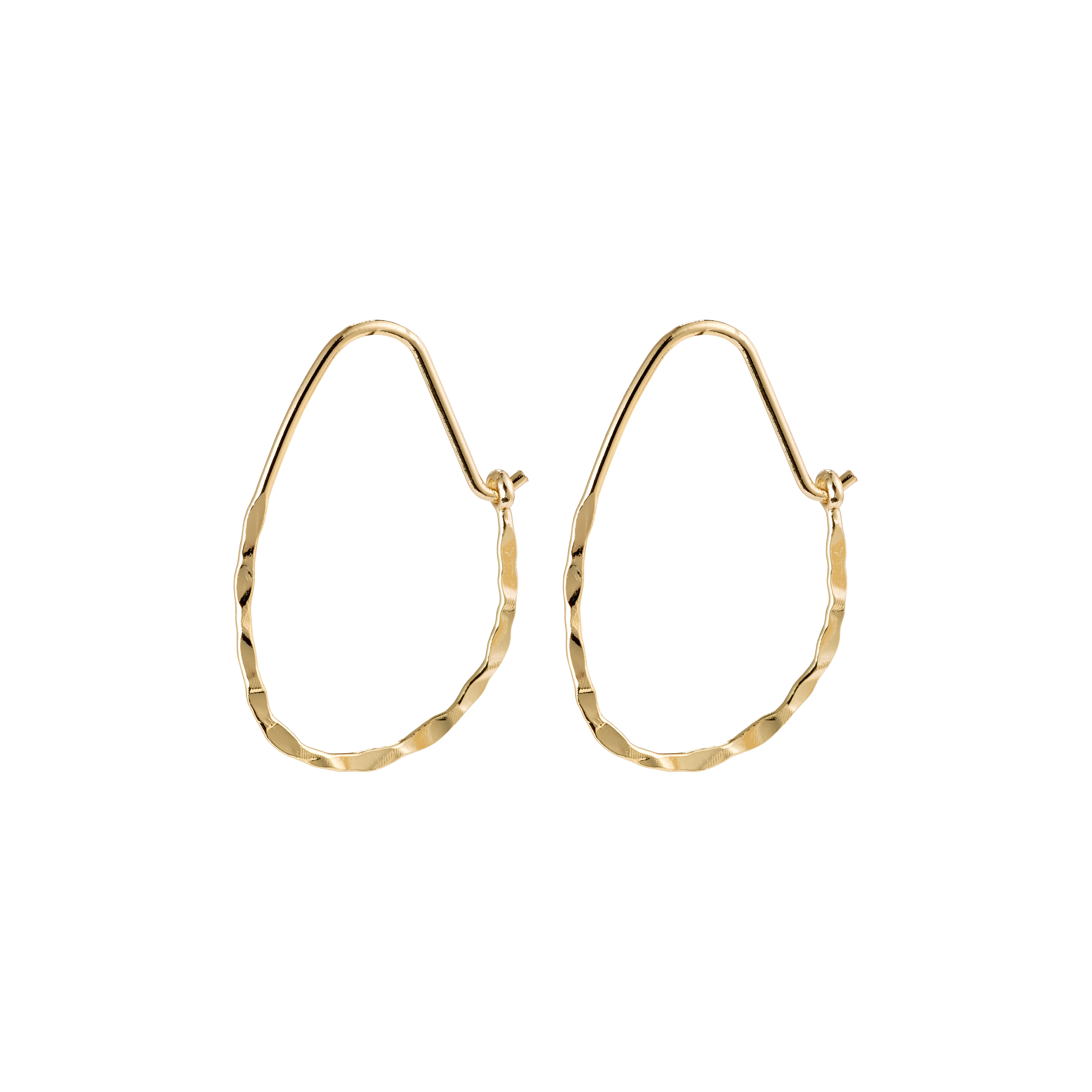 OLENA earrings gold-plated, featuring hammered half-hoops with a delicate clasp, offering a rustic yet trendy style for confident, fashion-forward individuals.