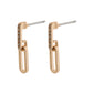 ELISE recycled oval link crystal earrings rosegold-plated
