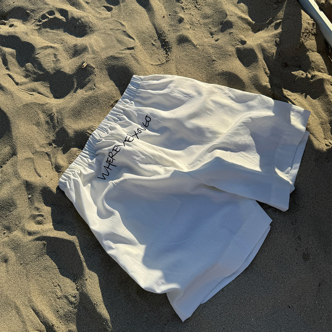 White Shorts XS/S, ideal for any journey, embodying Pilgrim's blend of timeless and trendy style, perfect for Gen Y & Z trendsetters seeking personal flair.
