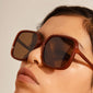 MILAN oversized retro solbriller brun