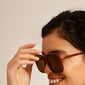 MILAN oversized retro solbriller brun