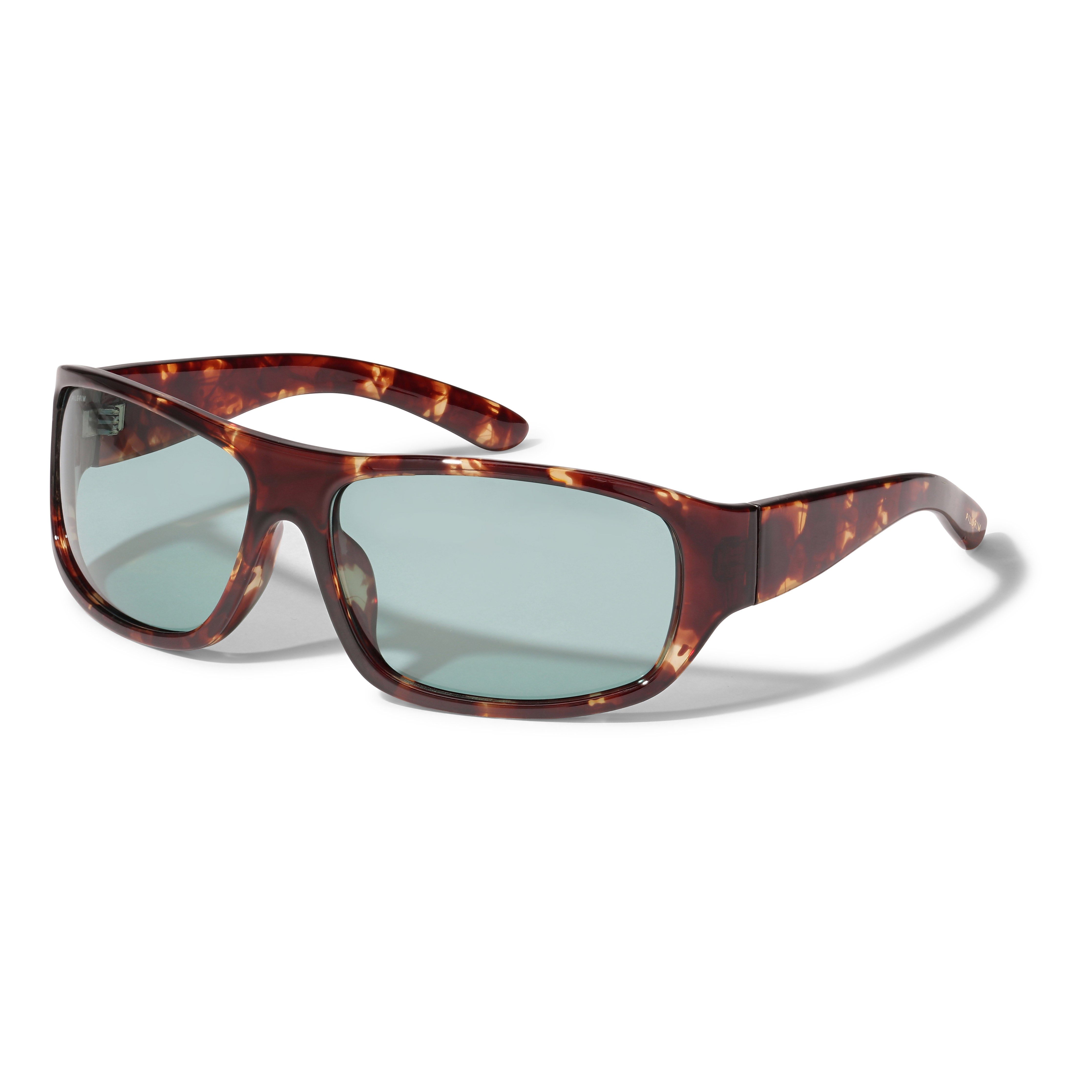 GERTRUD sunglasses with light blue lenses from Pilgrim, featuring a classic design and UV protection, ideal for adding a trendy edge to any outfit.