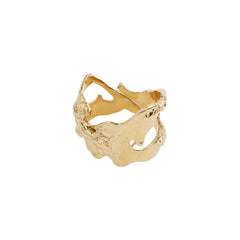 COMPASS organic shaped ring gold-plated