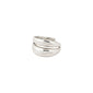 RECONNECT chunky statement ring silver-plated with a sculptural, double-band design, embodying simple beauty and trendy organic shapes for a stylish, everyday statement.