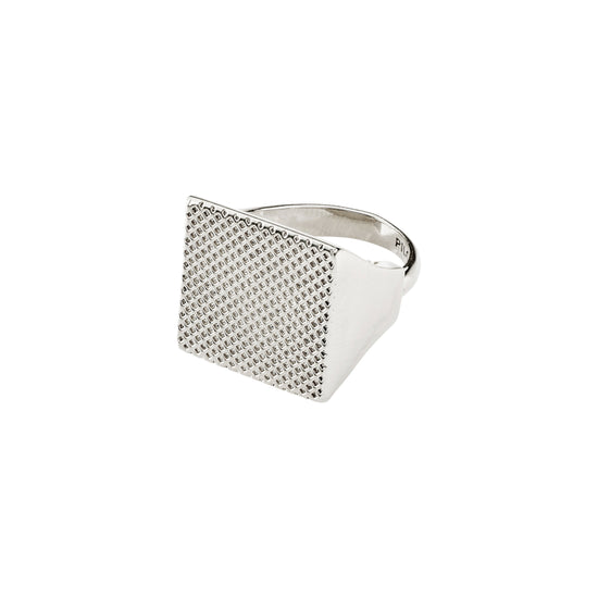 PULSE recycled signet ring silver-plated